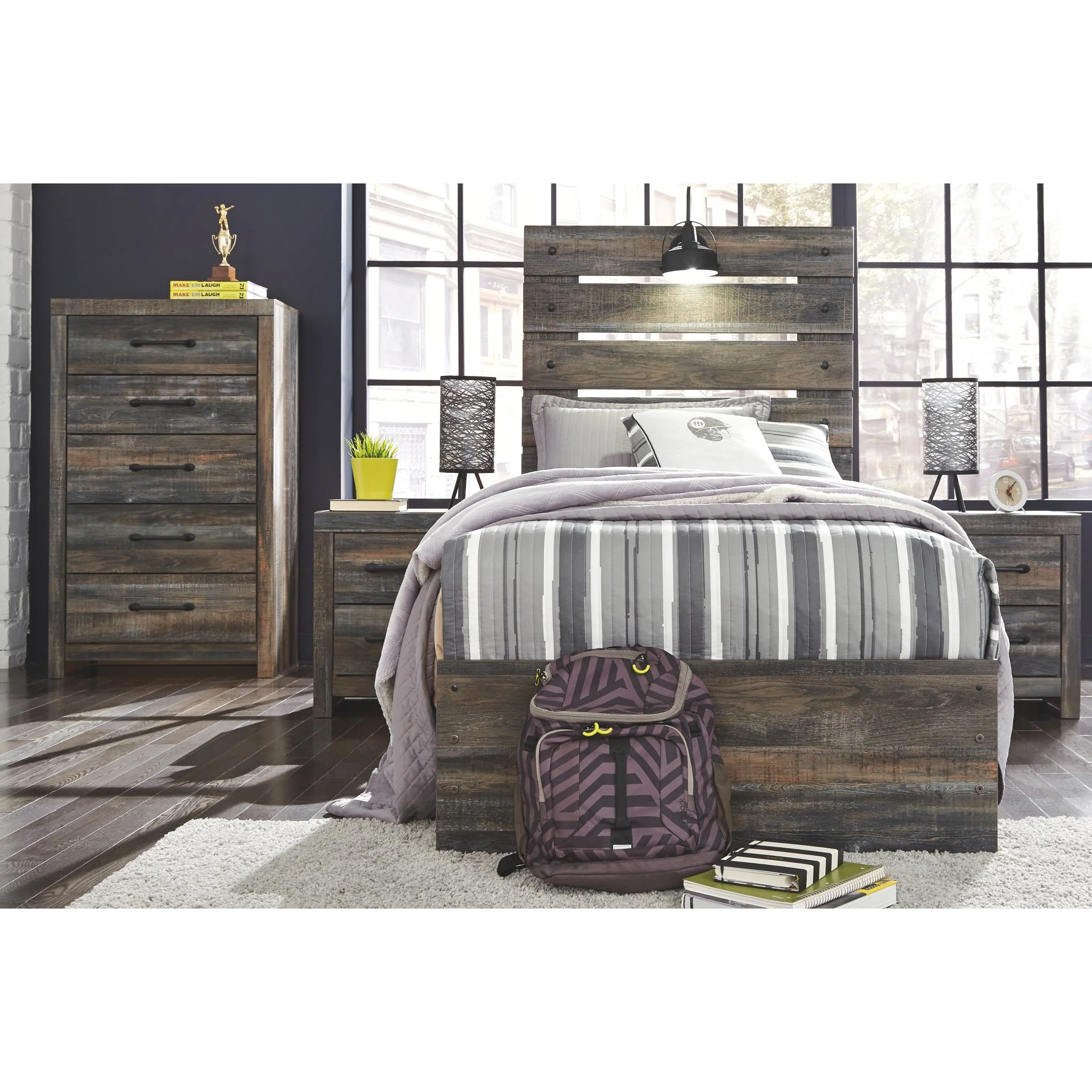 Drystan Panel Bed with 2 Drawer Storage - Multi - Image 5