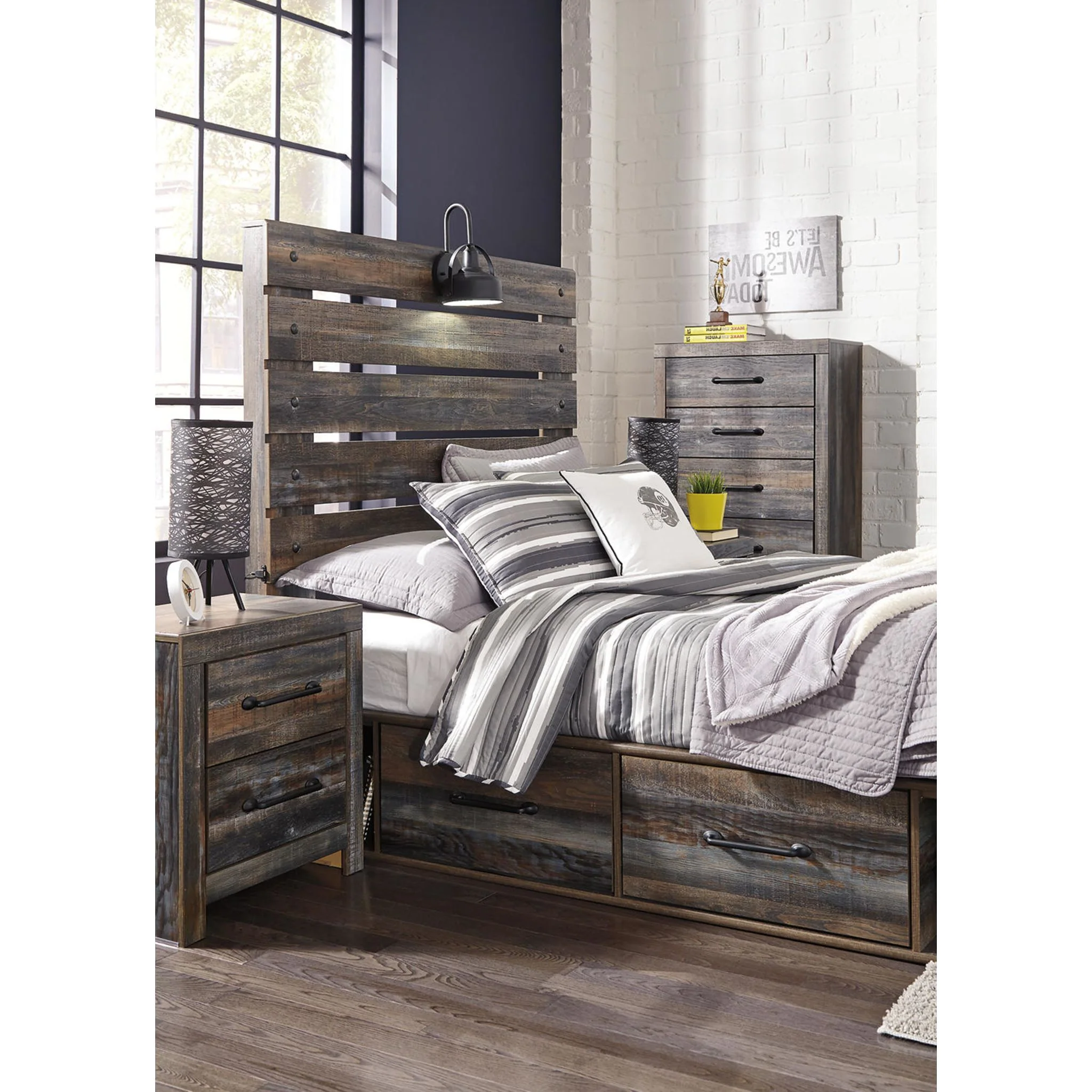 Drystan Panel Bed with 2 Drawer Storage - Multi - Image 76