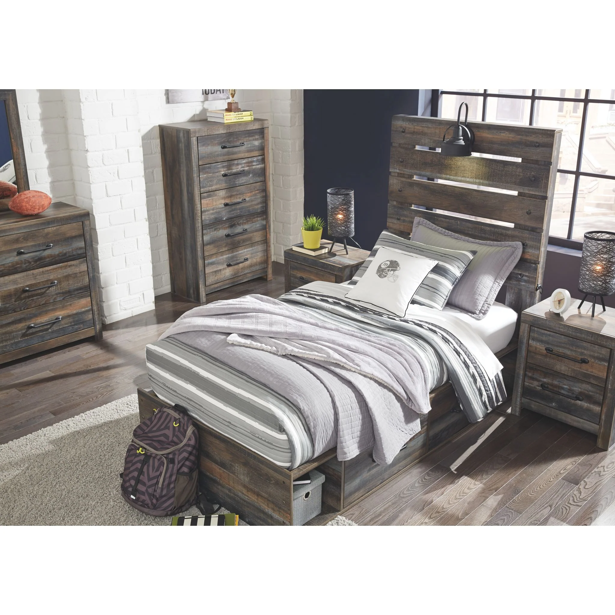 Drystan Panel Bed with 4 Drawer Storage - Multi - Image 3