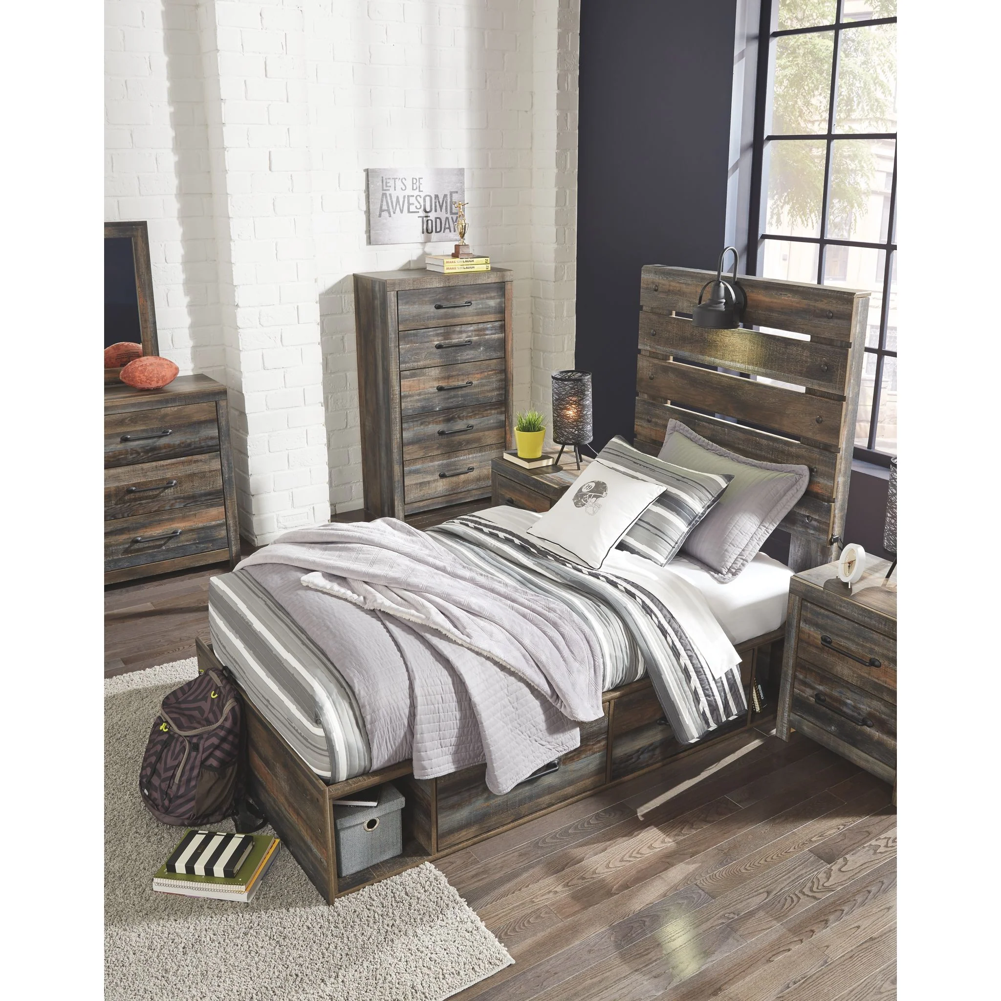 Drystan Panel Bed with 4 Drawer Storage - Multi - Image 6