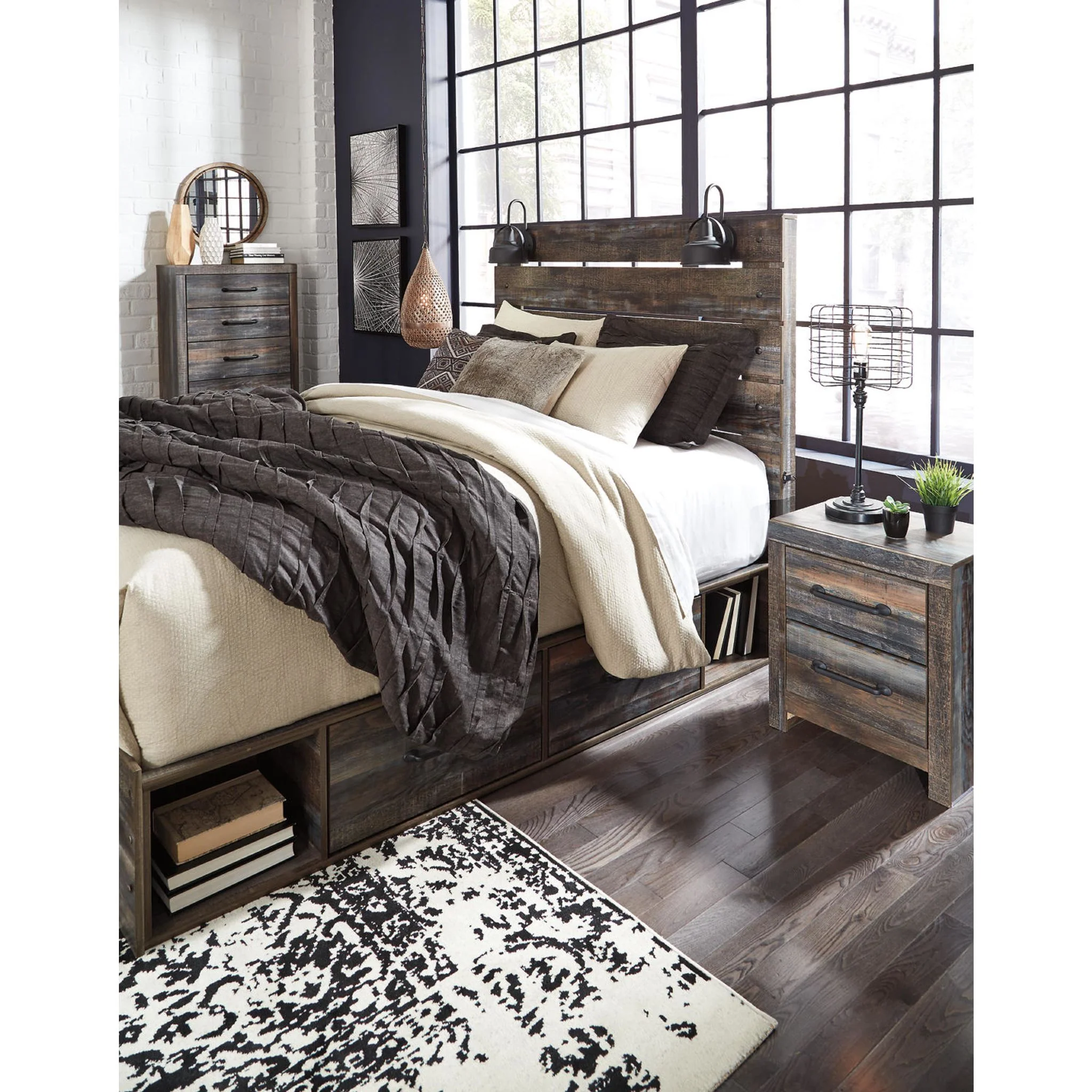 Drystan Panel Bed with 4 Drawer Storage - Multi - Image 10