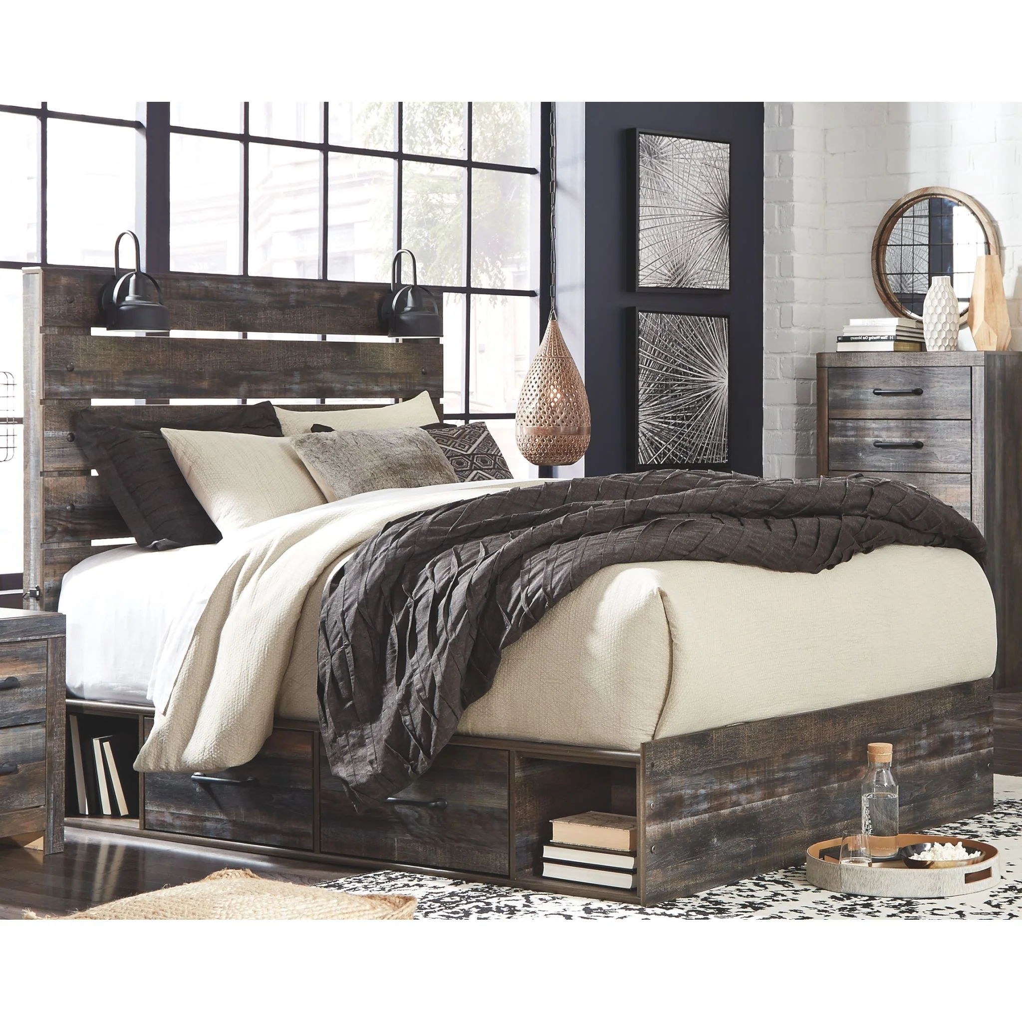 Drystan Panel Bed with 4 Drawer Storage - Multi - Image 2