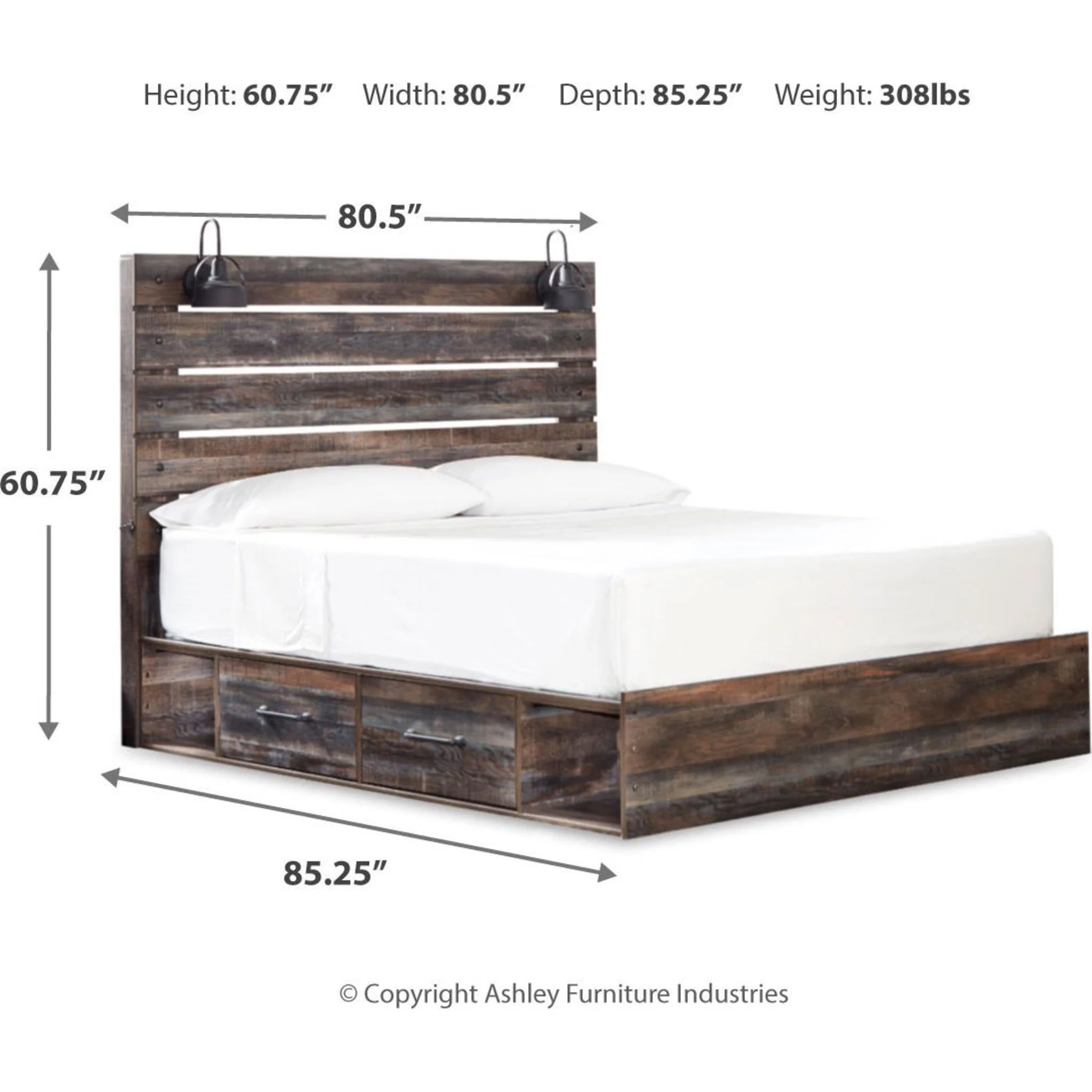 Drystan Panel Bed with 4 Drawer Storage - Multi - Image 22
