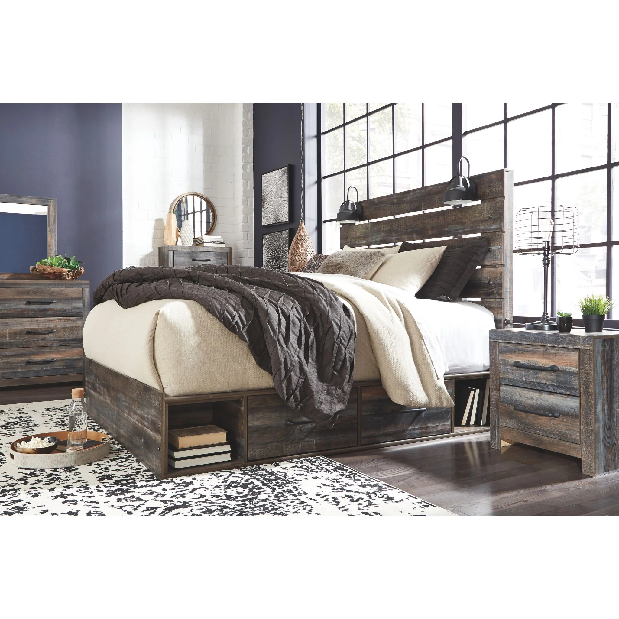 Drystan Panel Bed with 4 Drawer Storage - Multi - Image 3