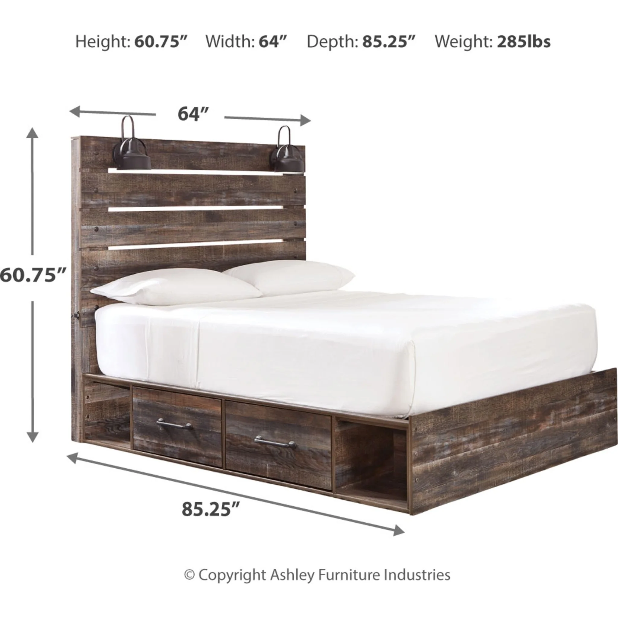 Drystan Panel Bed with 4 Drawer Storage - Multi - Image 4