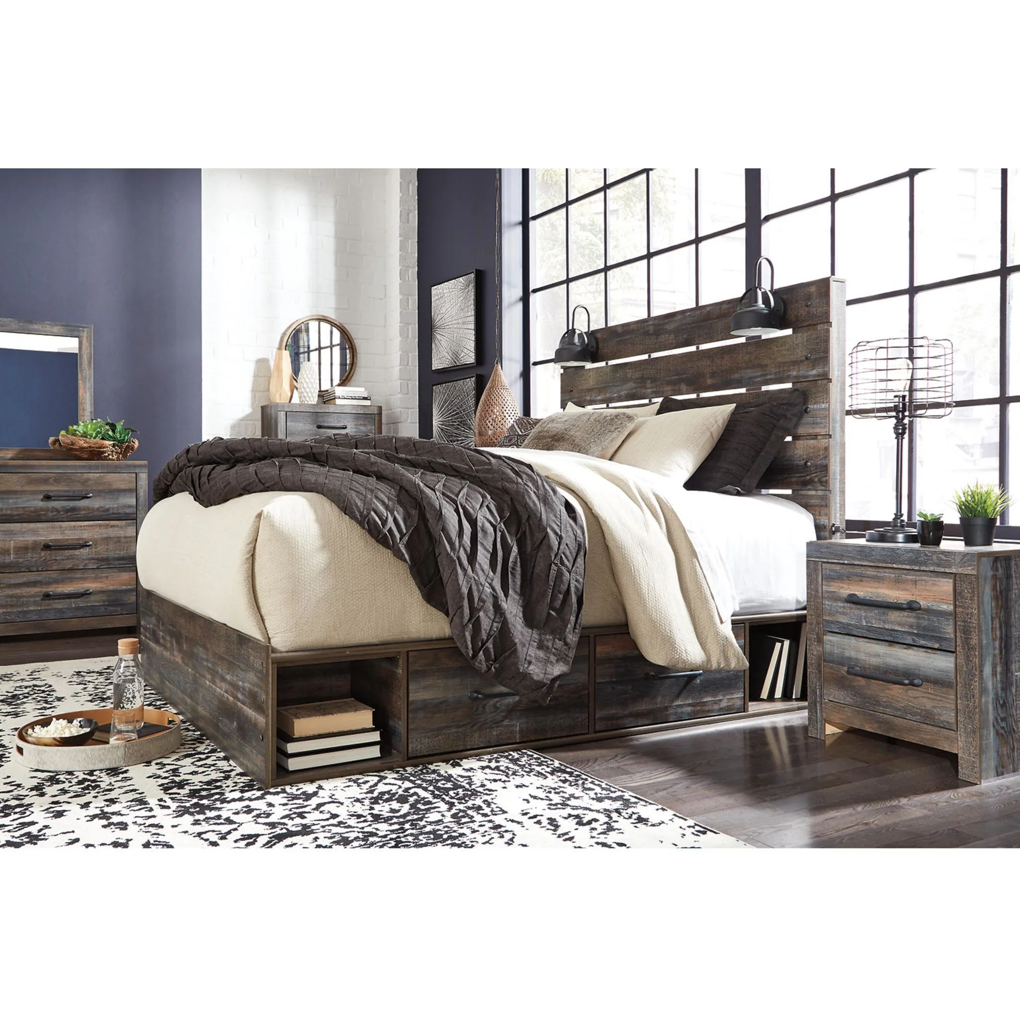 Drystan Panel Bed with 4 Drawer Storage - Multi - Image 9