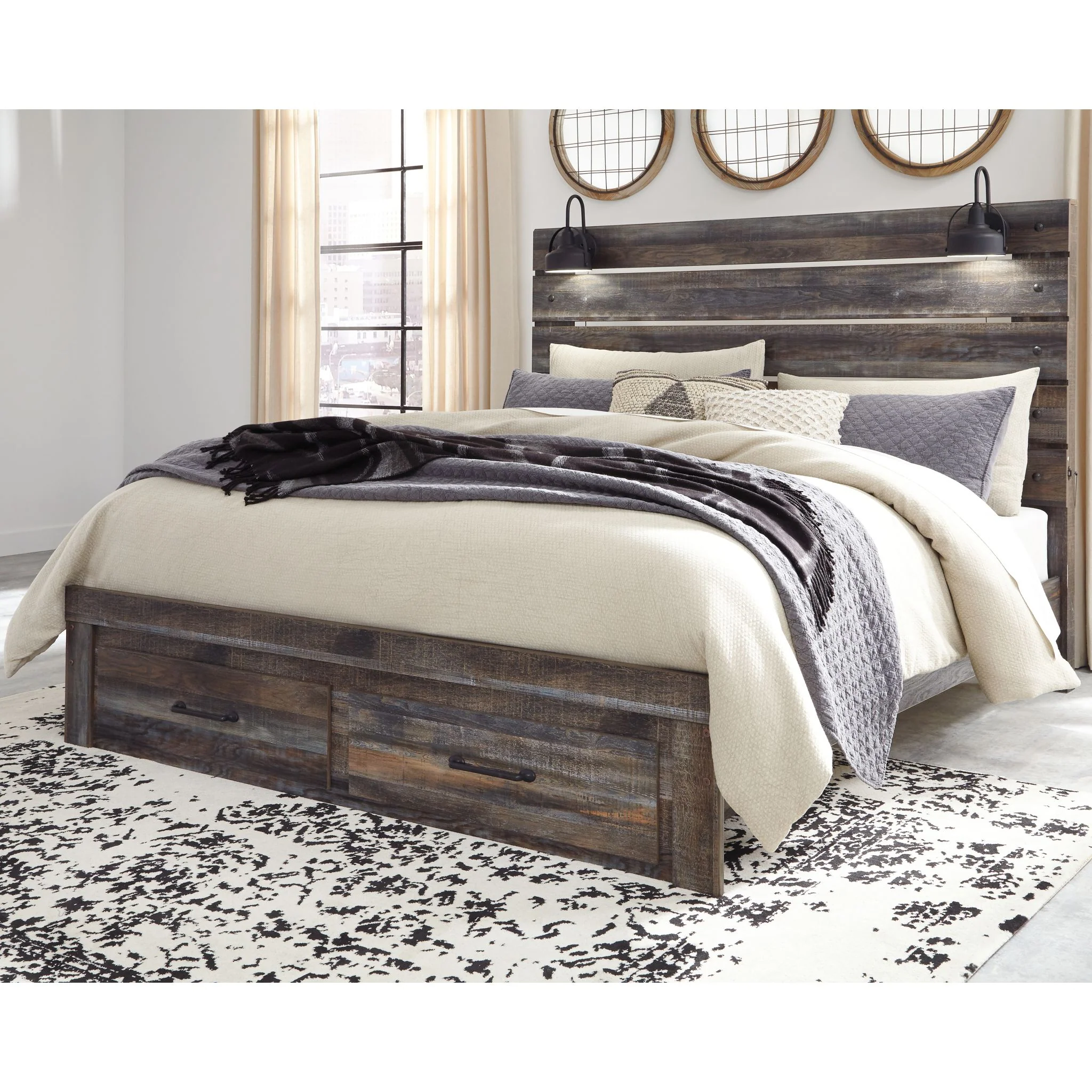 Drystan Panel Bed with Footboard Storage - Multi - Image 10