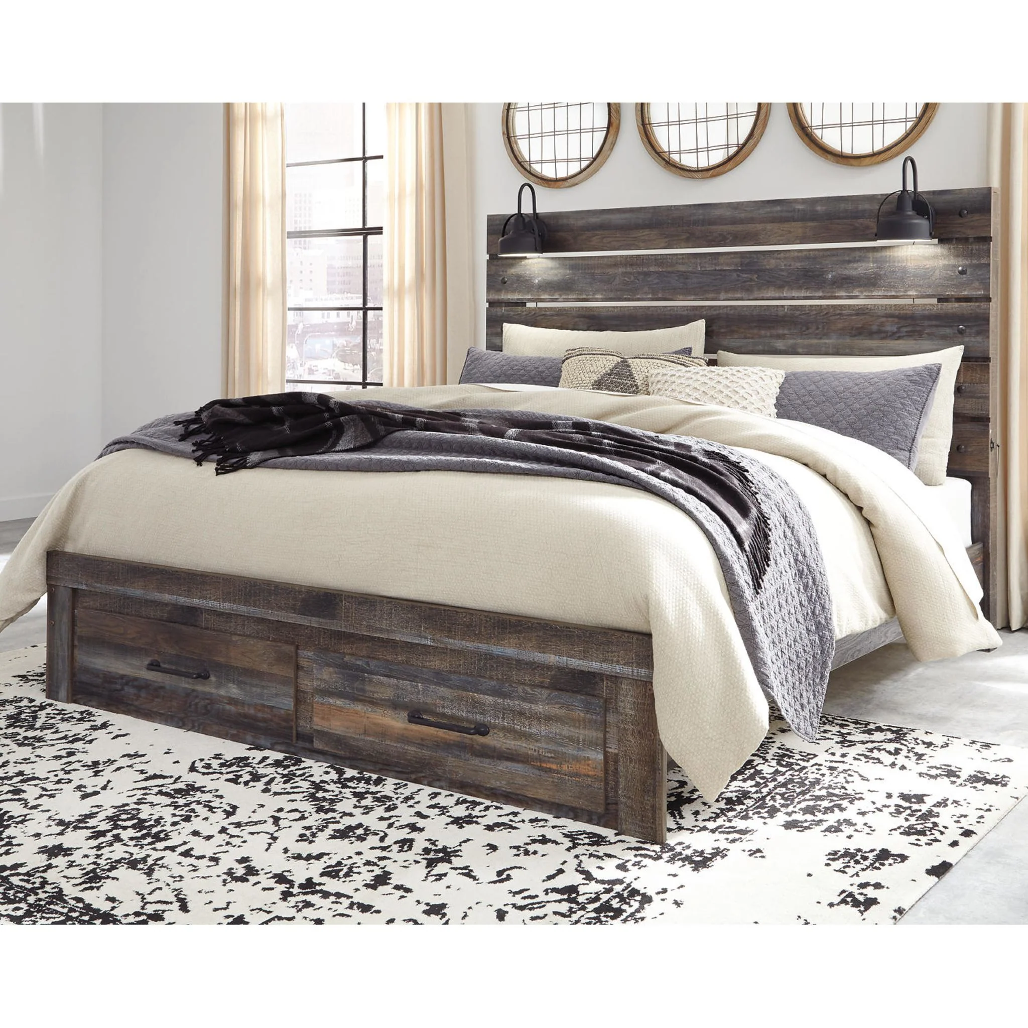 Drystan Panel Bed with Footboard Storage - Multi - Image 19