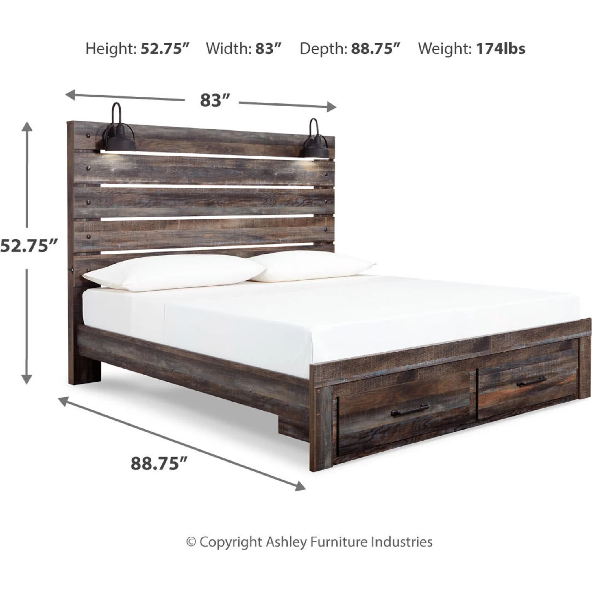 Drystan Panel Bed with Footboard Storage - Multi - Image 20