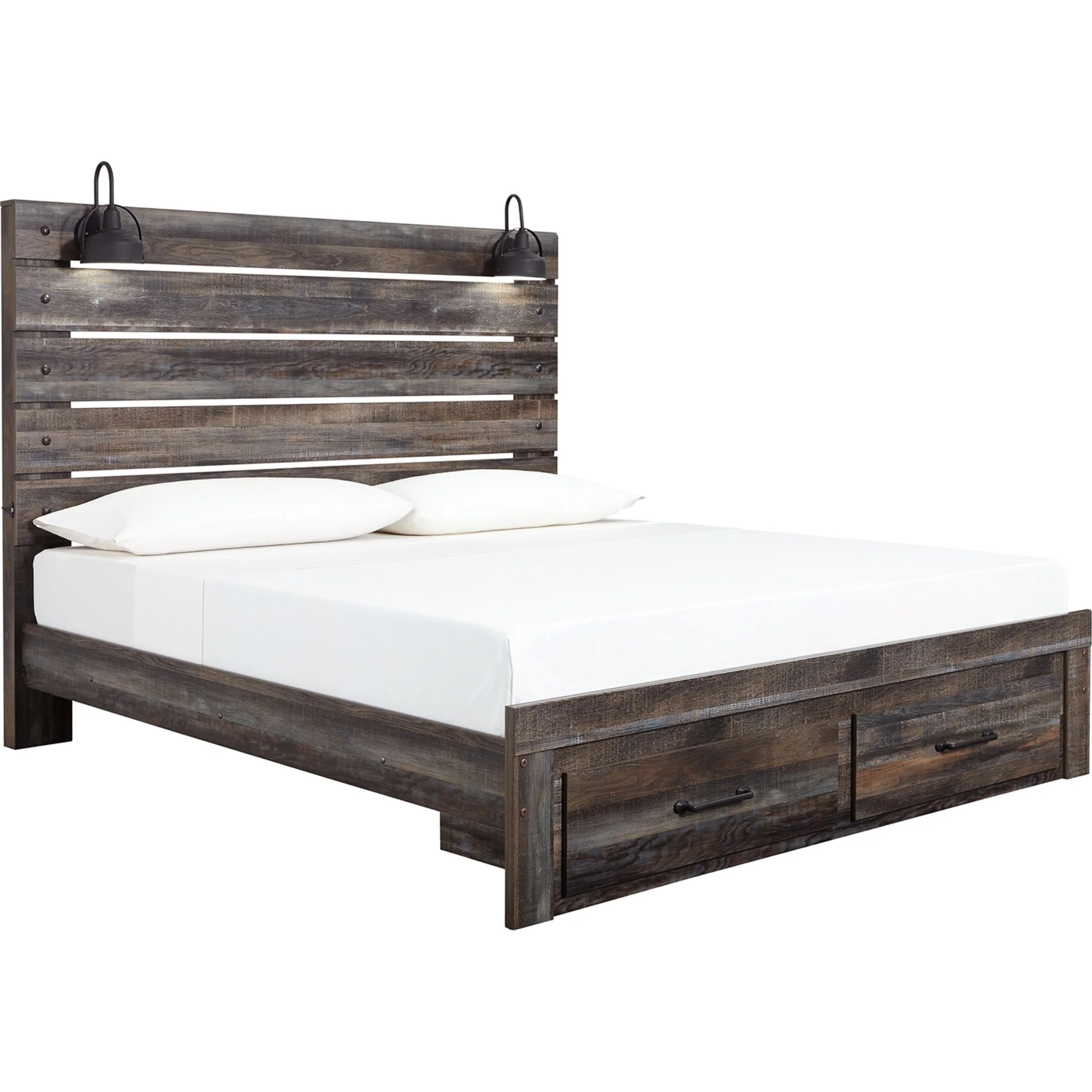 Drystan Panel Bed with Footboard Storage - Multi - Image 9