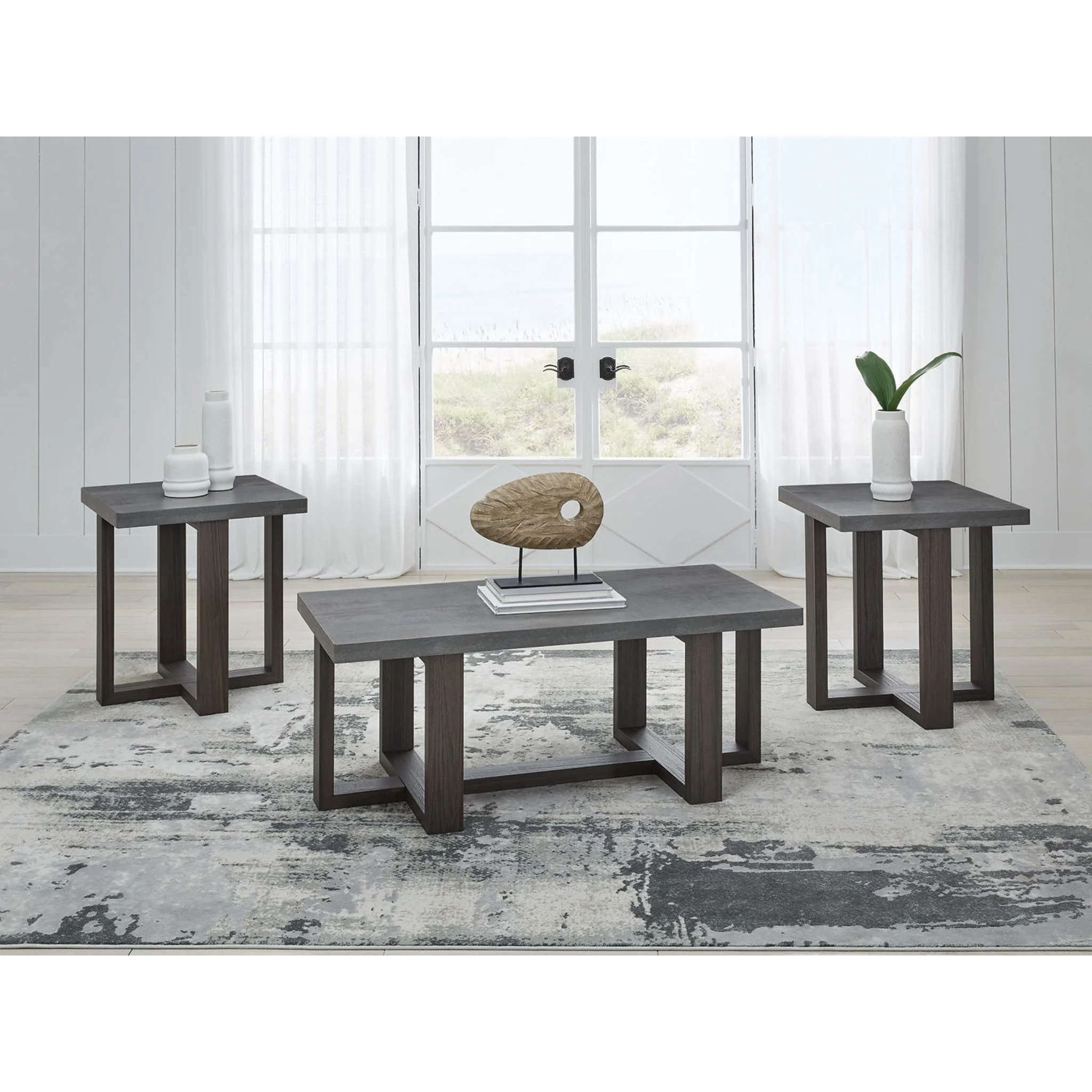 Dynnford 3 Pack Tables - Gray/Brown - Image 2