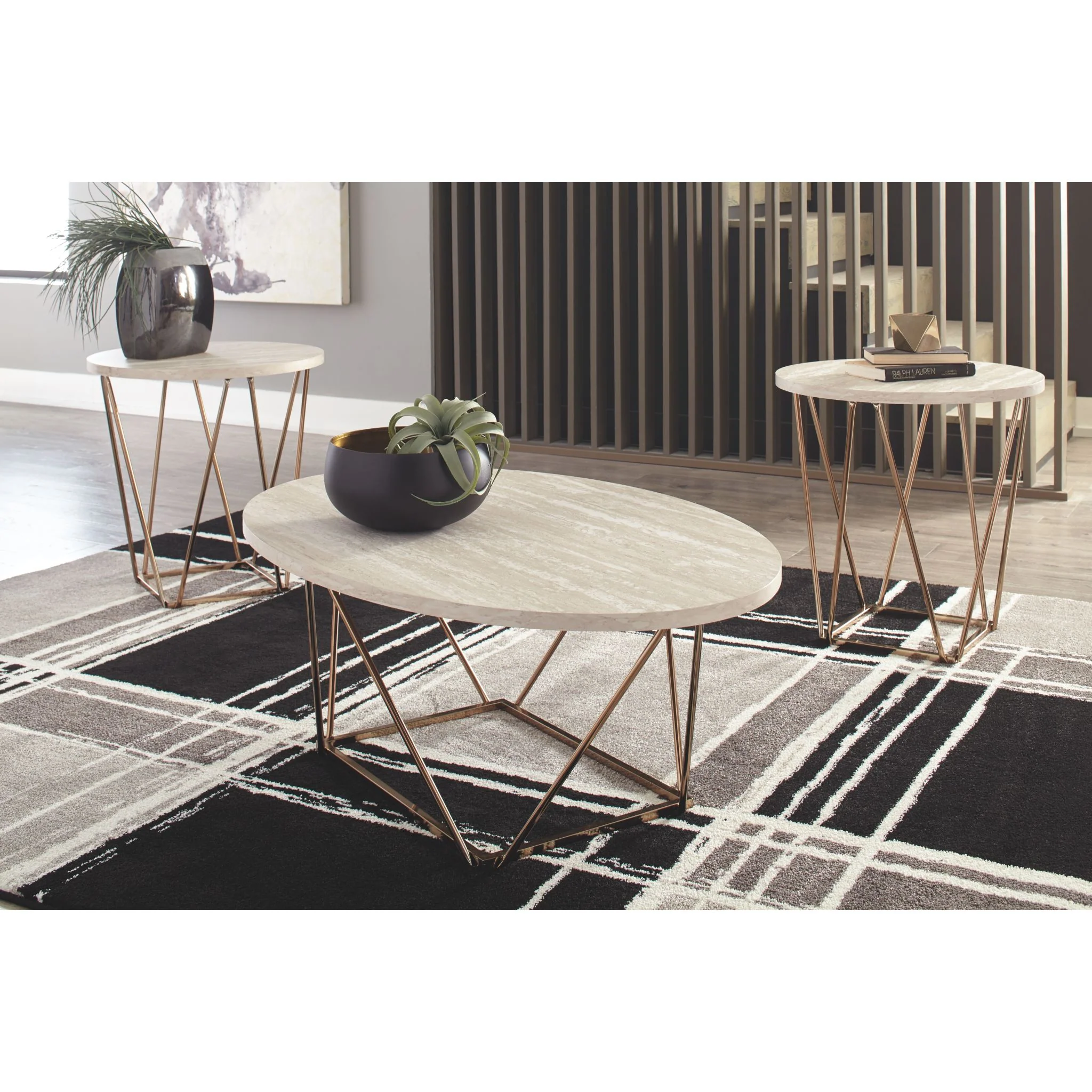 Elcott 3 Pack Tables - Two-tone - Image 2