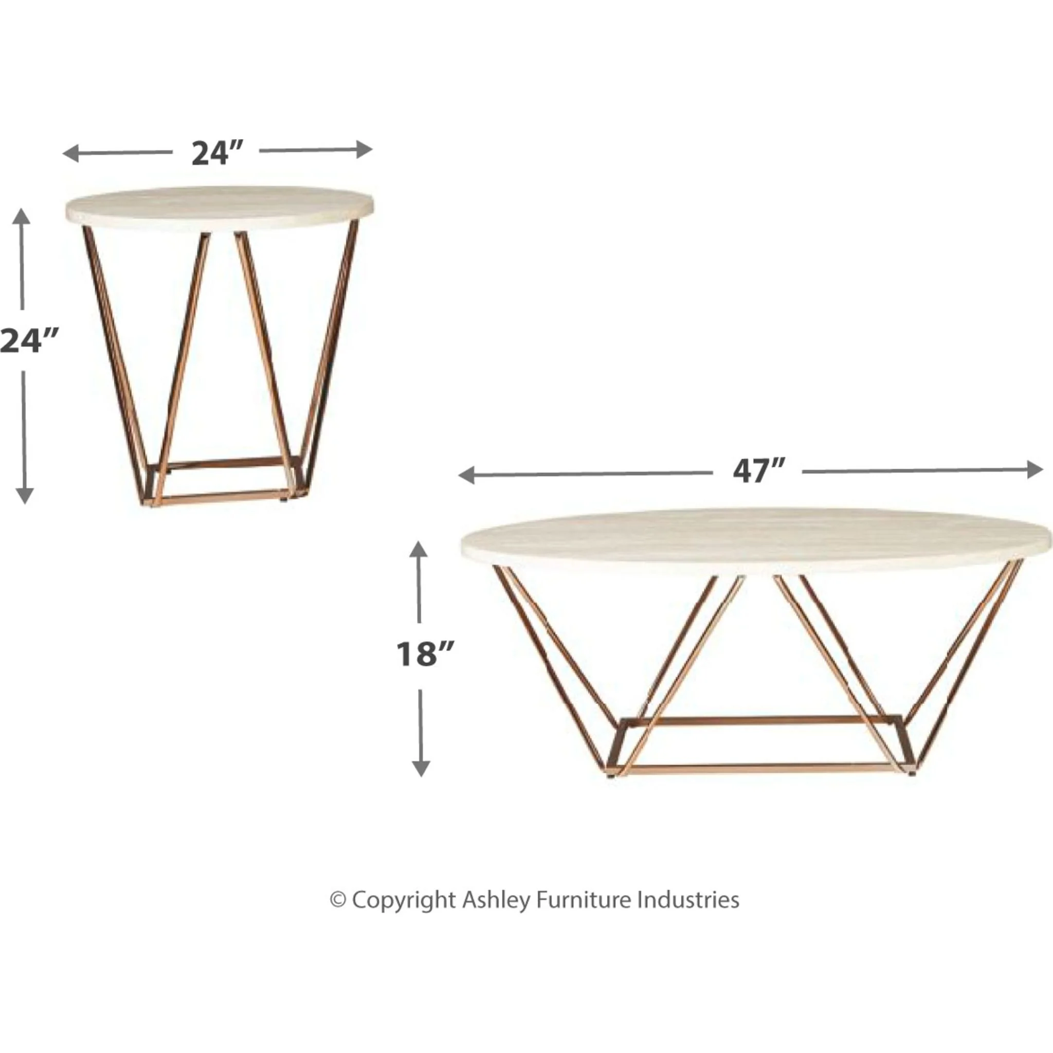 Elcott 3 Pack Tables - Two-tone - Image 5