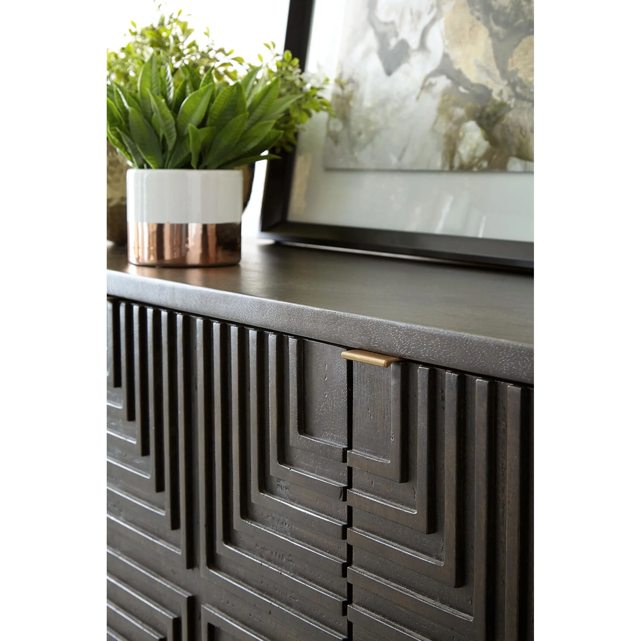 Elinmore Accent Cabinet - Brown/Gold Finish - Image 11