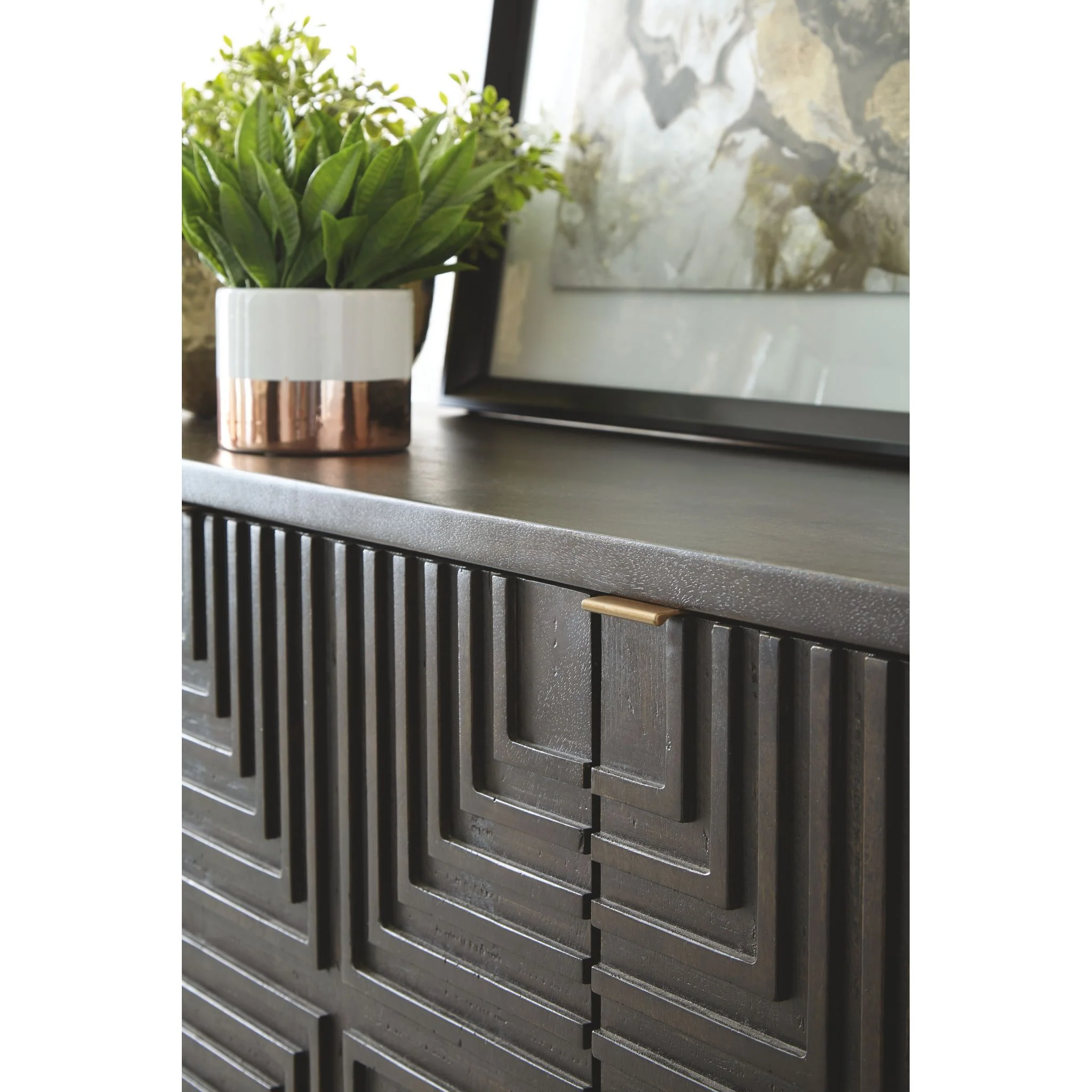 Elinmore Accent Cabinet - Brown/Gold Finish - Image 7