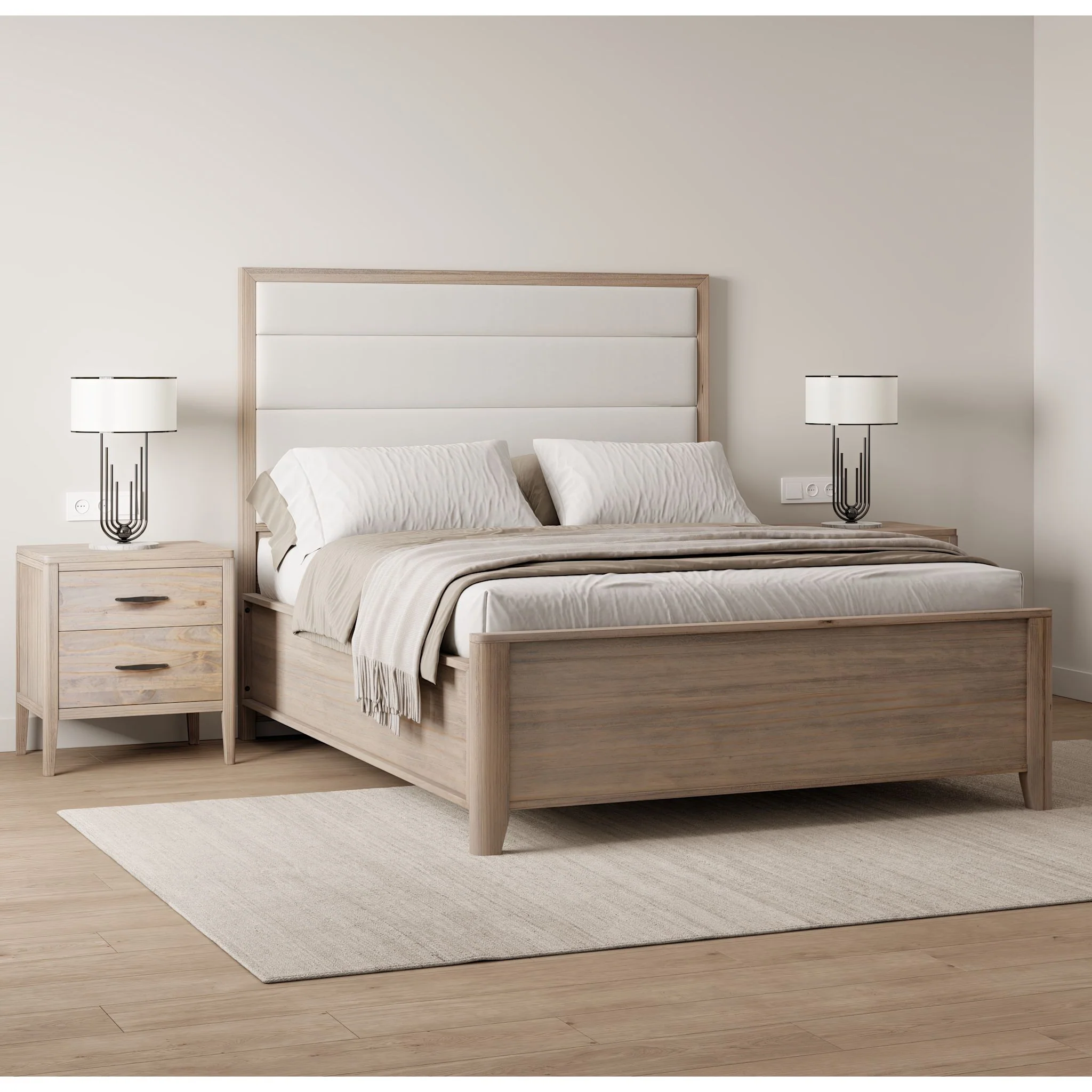 Ellesmere Full Panel Bed - Champagne/White - Image 2