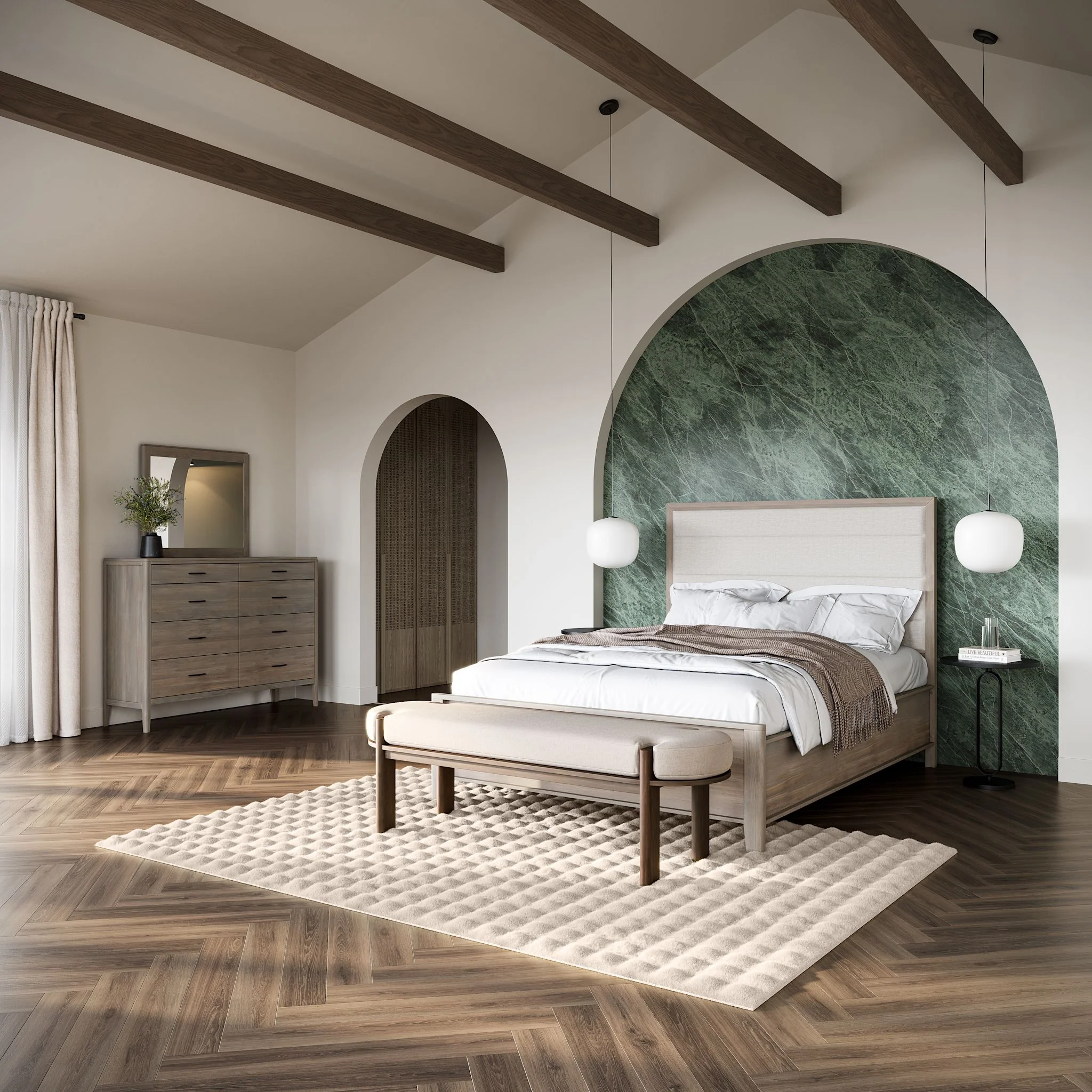 Ellesmere Full Panel Bed - Champagne/White - Image 3