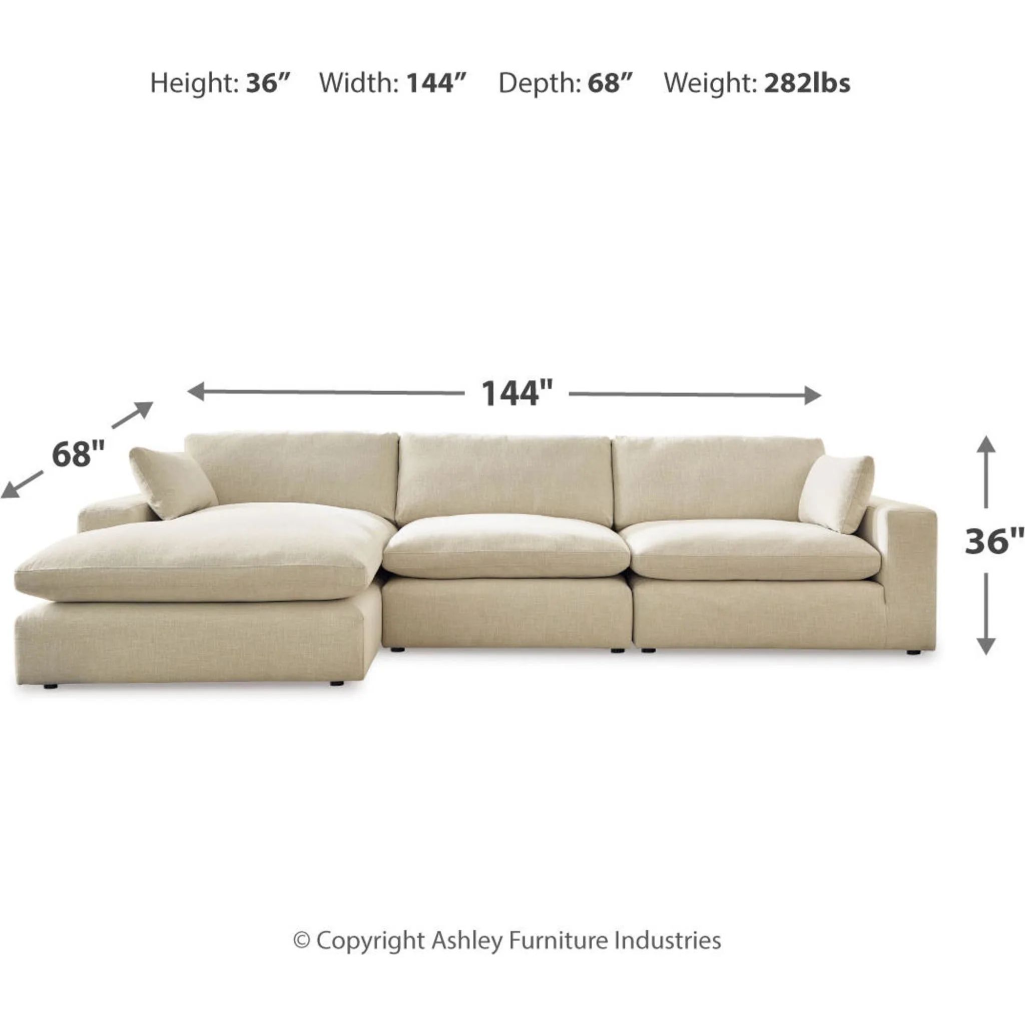 Elyza 3 Piece Modular Sectional with Chaise - Image 8