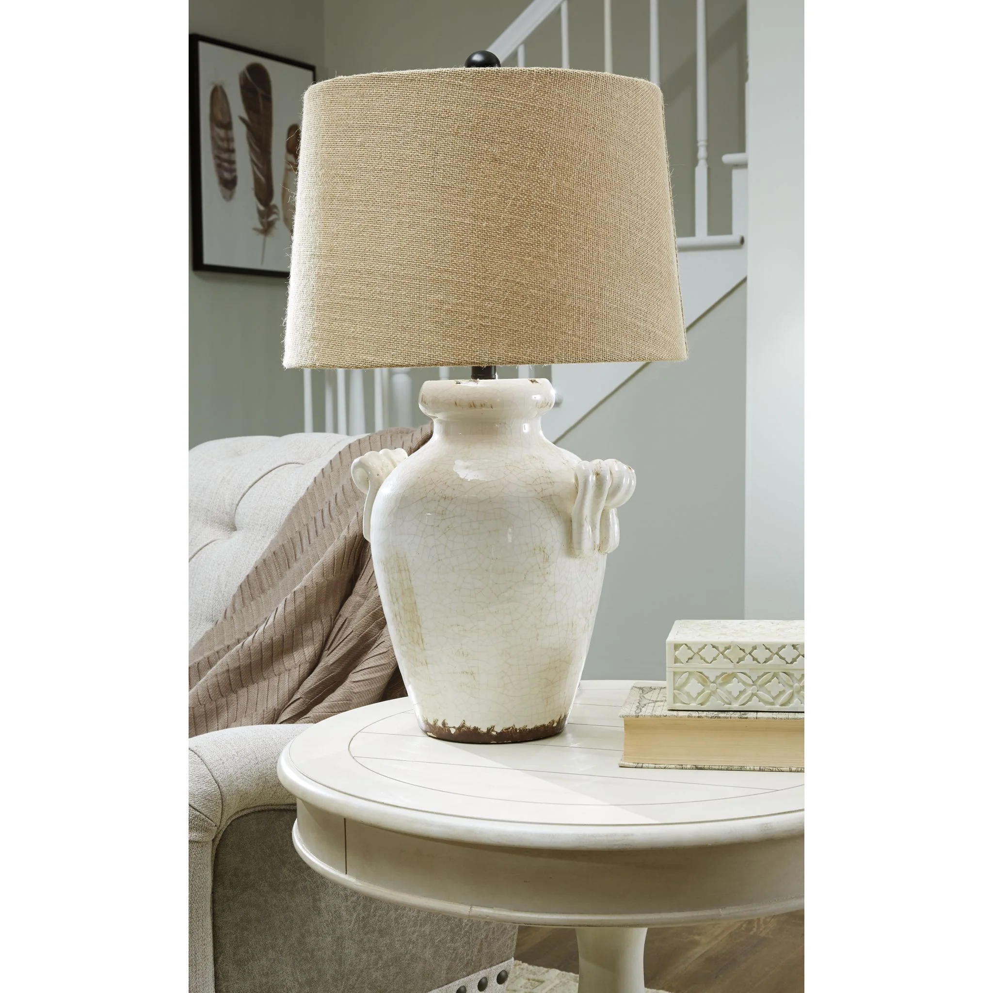 Emelda Table Lamp - Cream 27.25" - Image 2
