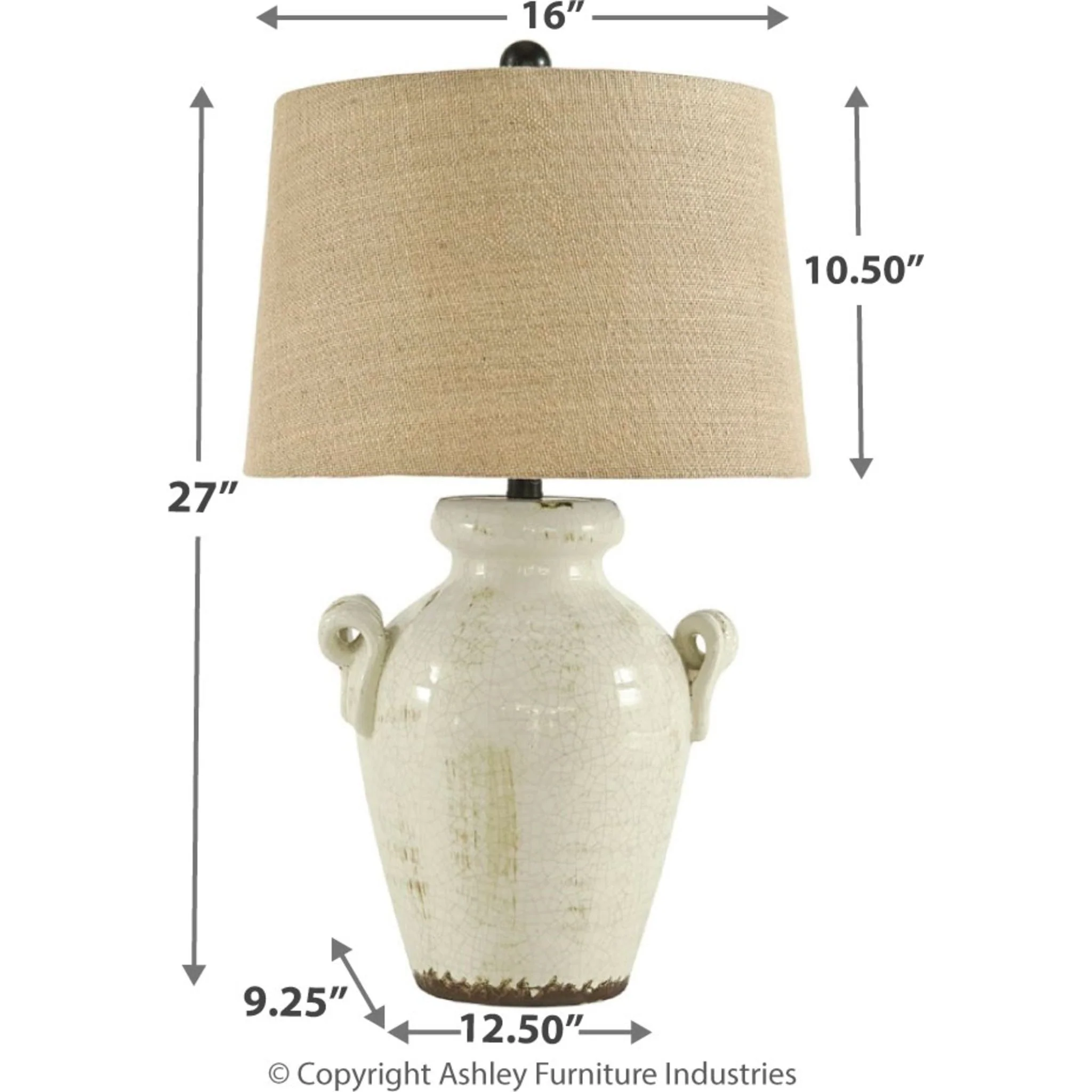 Emelda Table Lamp - Cream 27.25" - Image 4