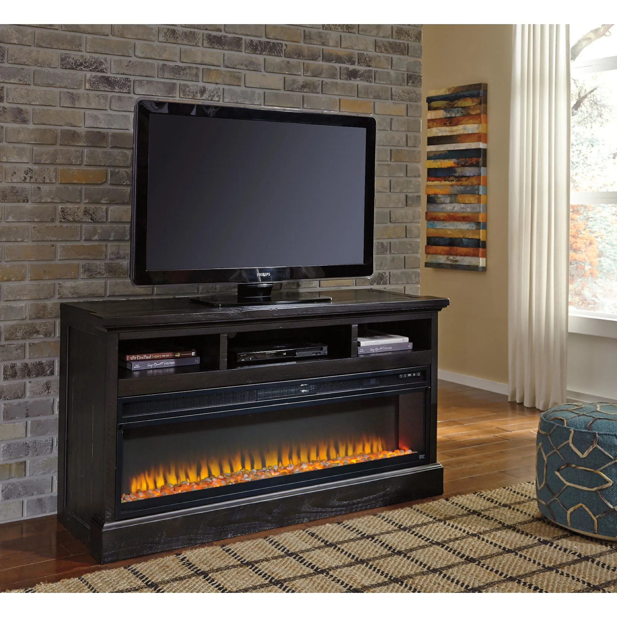 Entertainment Accessories Fireplace Insert - Black - Image 13