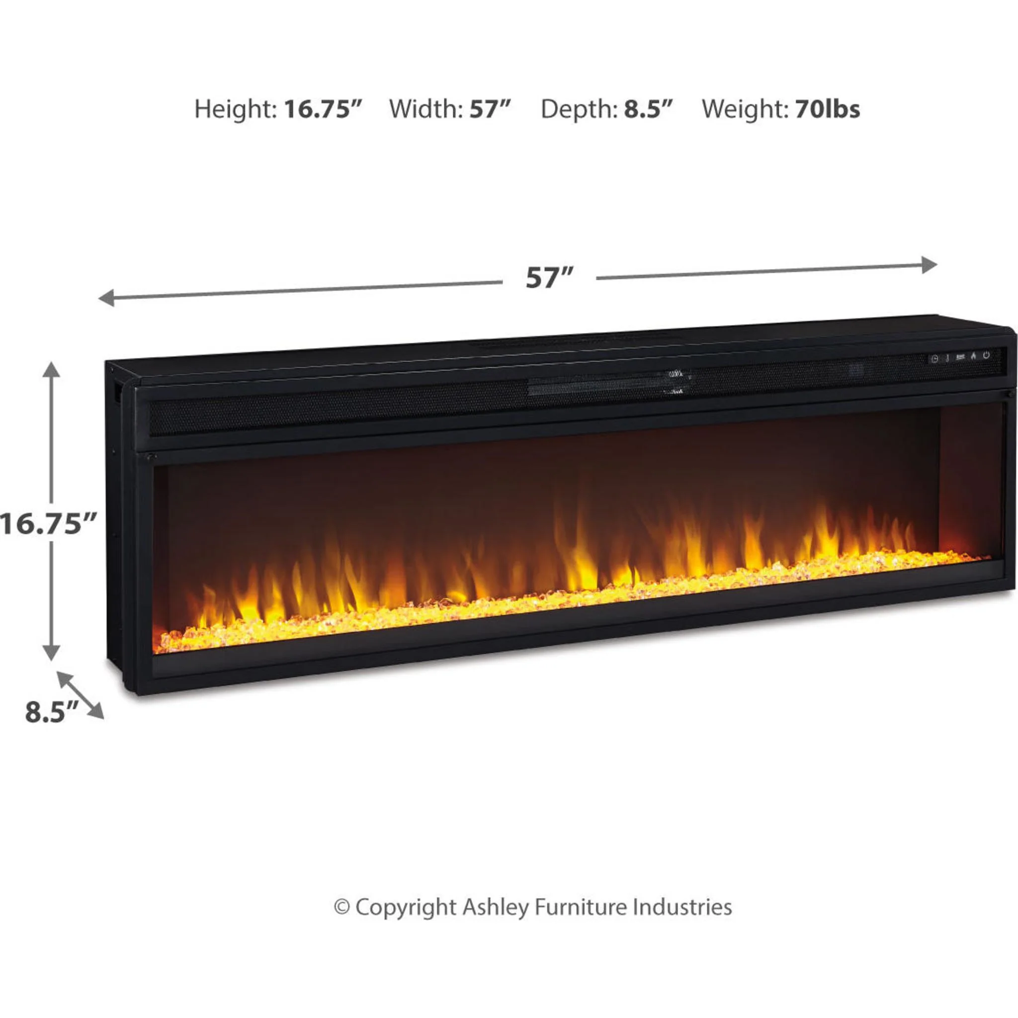 Entertainment Accessories Fireplace Insert - Black - Image 7