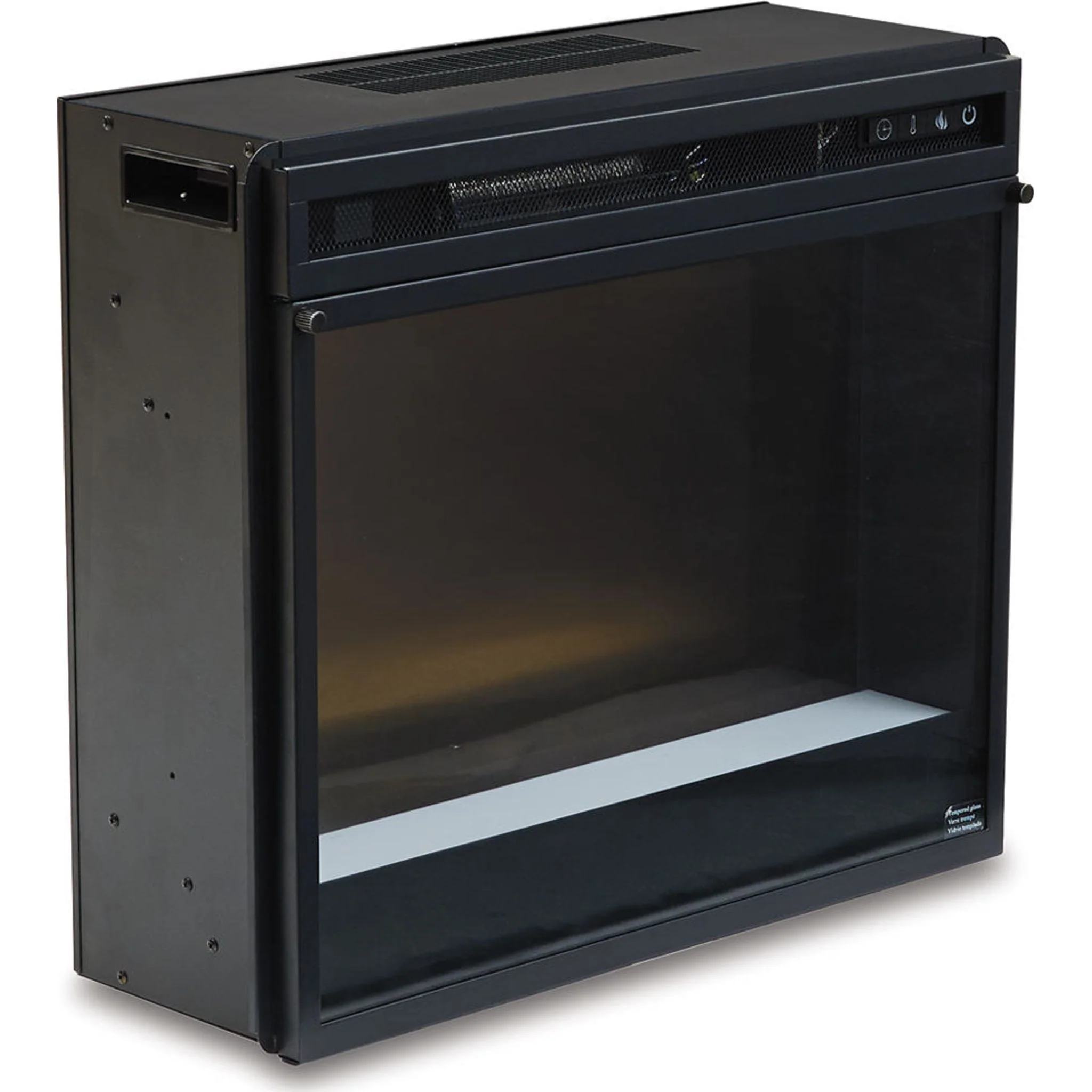 Entertainment Accessories Fireplace Insert with Crushed Glass - Black - Image 14