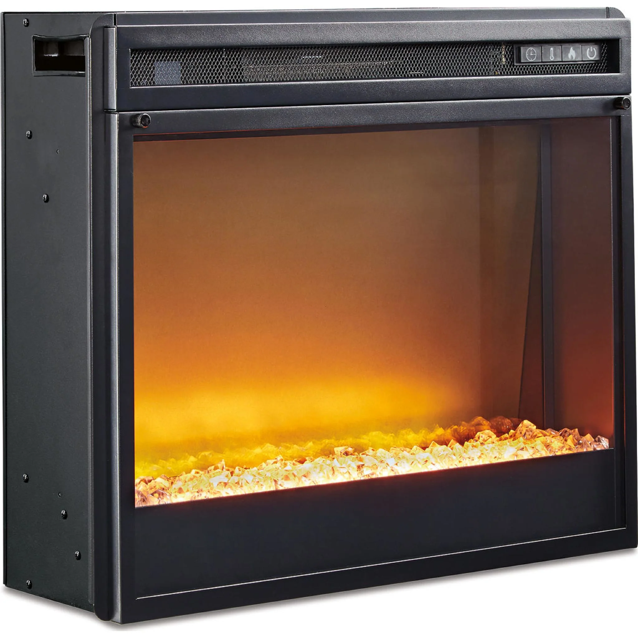 Entertainment Accessories Fireplace Insert with Crushed Glass - Black - Image 17