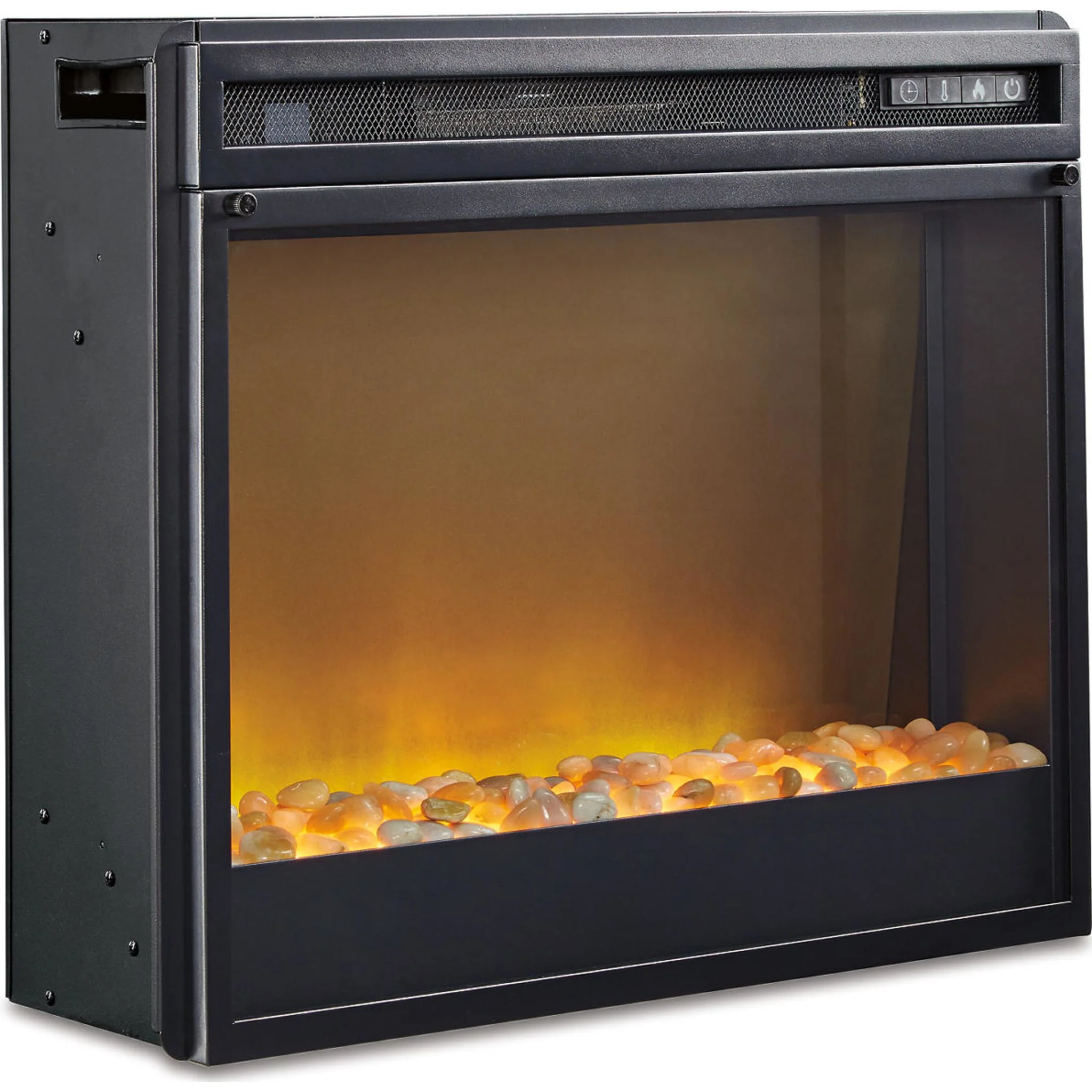 Entertainment Accessories Fireplace Insert with Crushed Glass - Black - Image 18