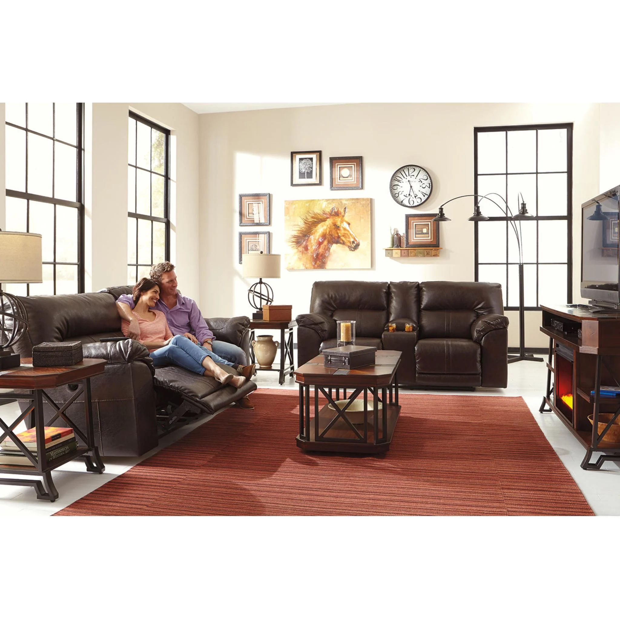 Entertainment Accessories Fireplace Insert with Crushed Glass - Black - Image 7