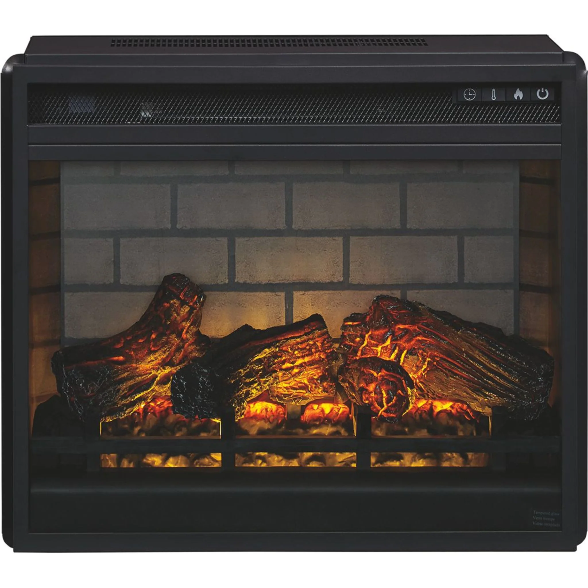 Entertainment Accessories Fireplace Insert with Logs - Black - Image 2