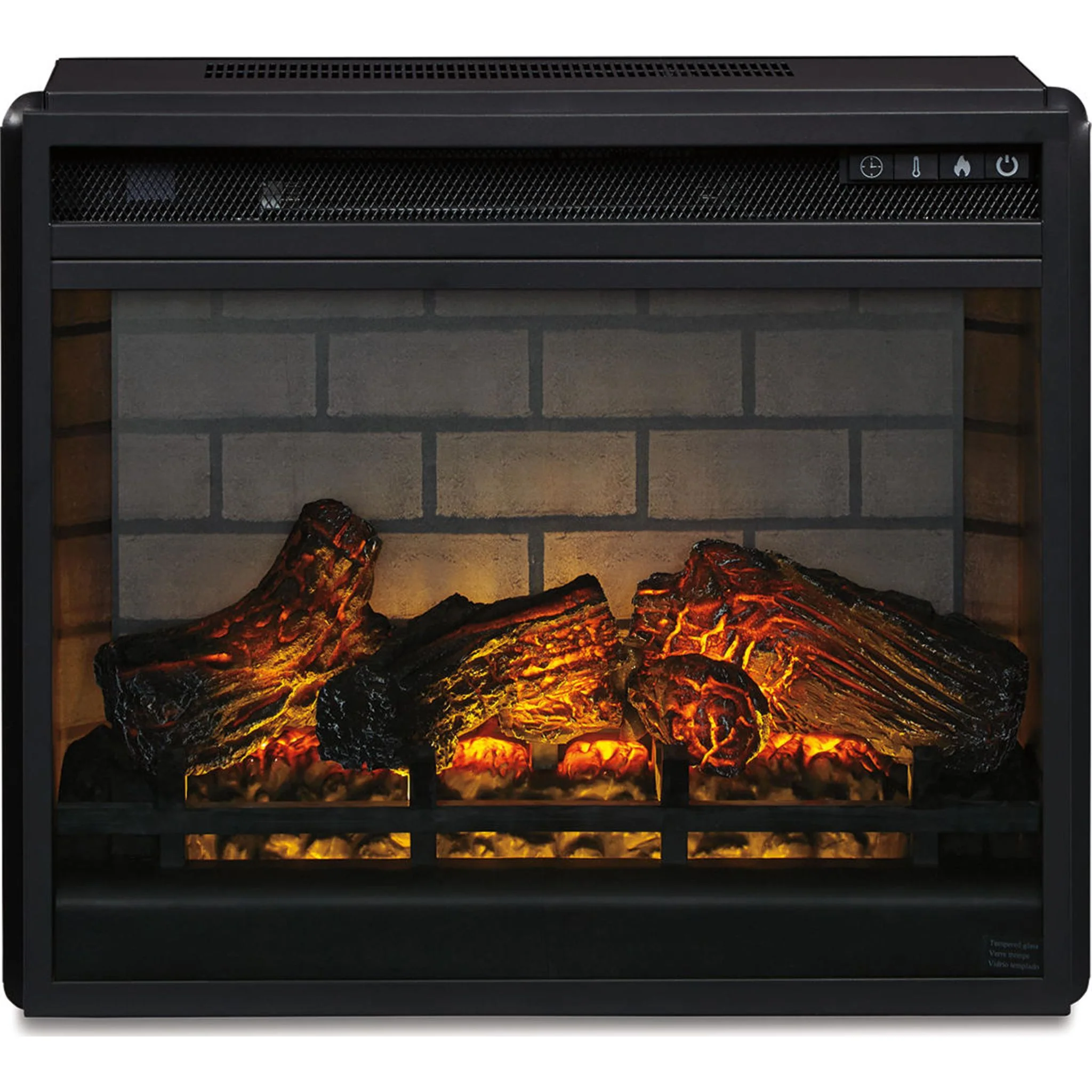 Entertainment Accessories Fireplace Insert with Logs - Black - Image 5