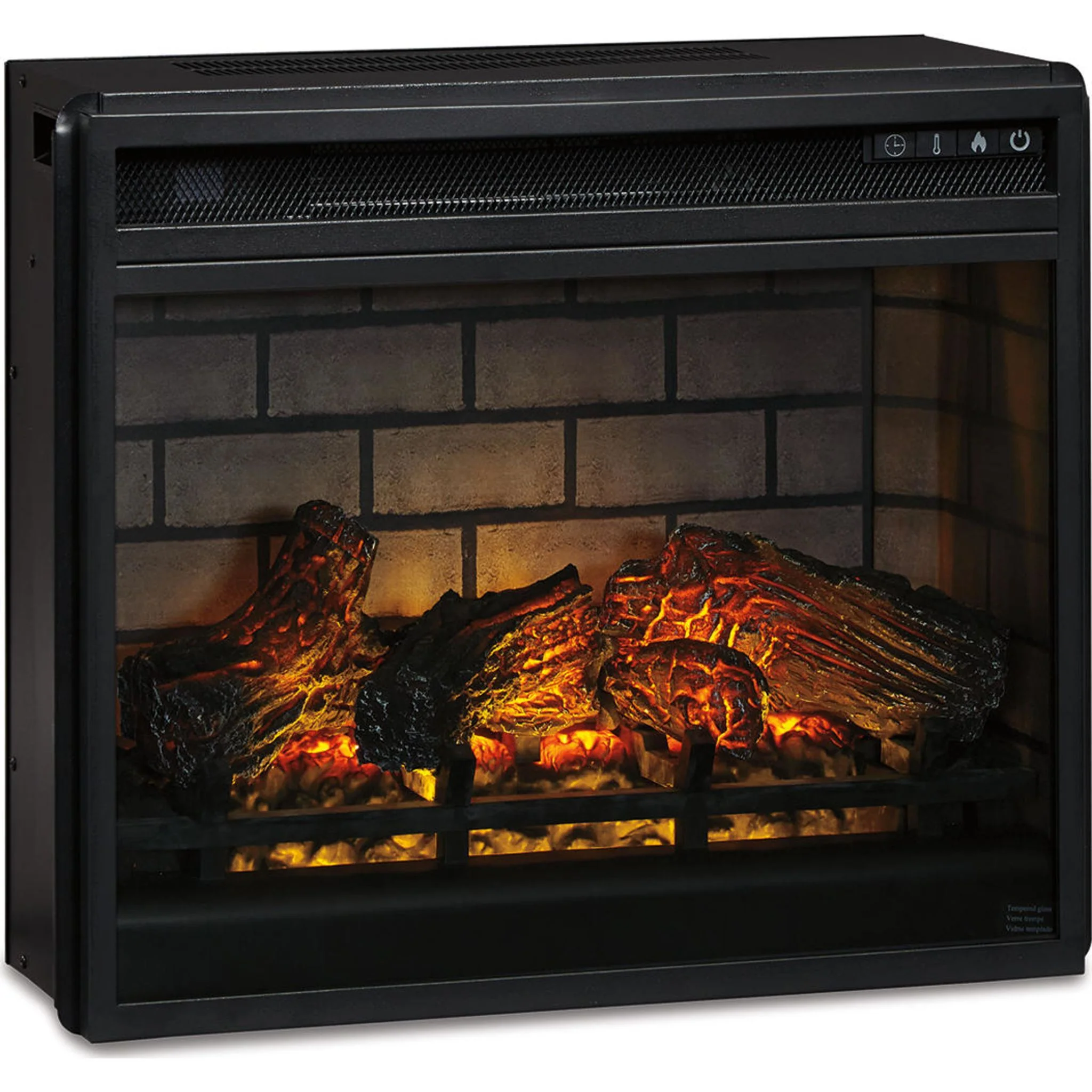 Entertainment Accessories Fireplace Insert with Logs - Black - Image 6