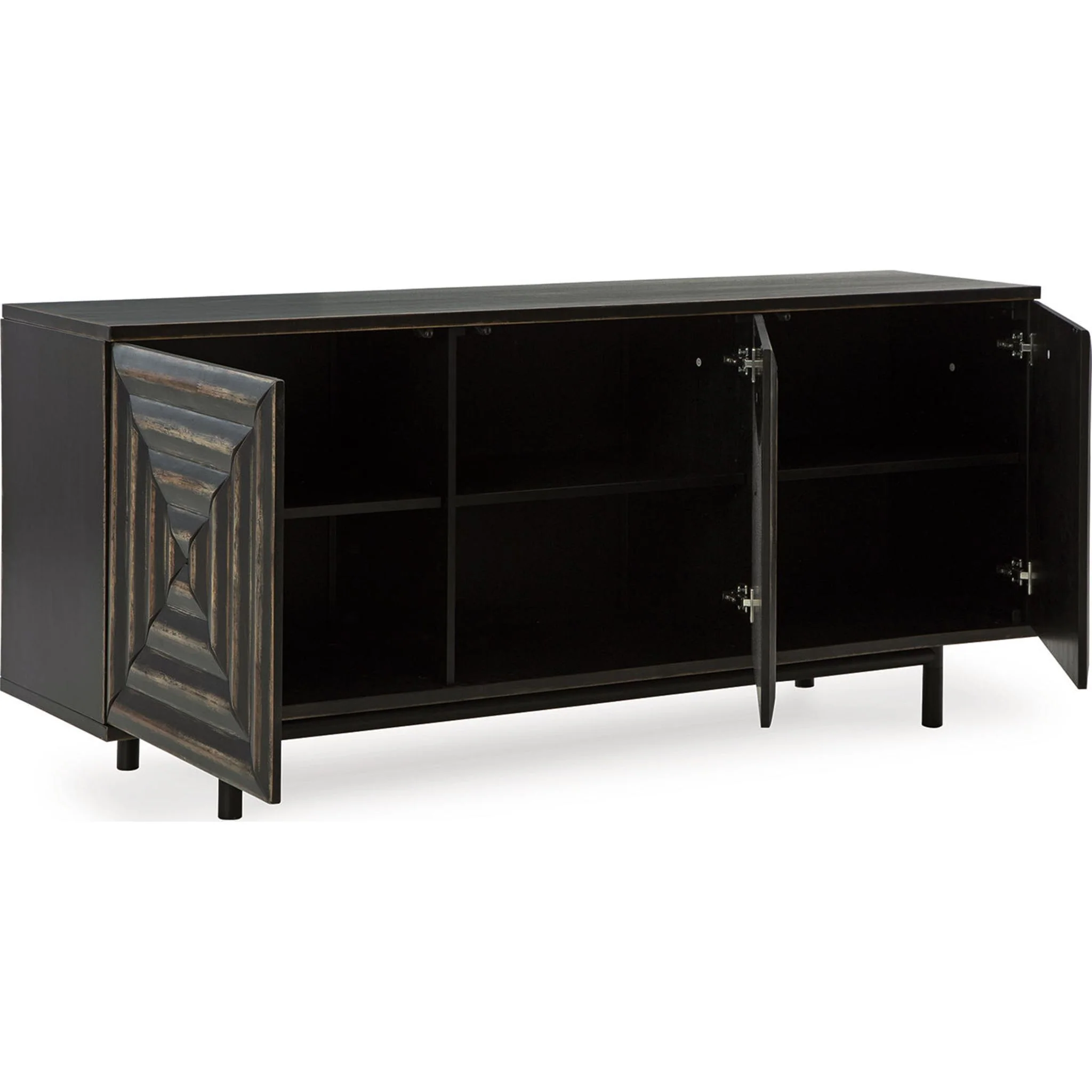 Fair Ridge Accent Cabinet - Distressed Black - Image 3