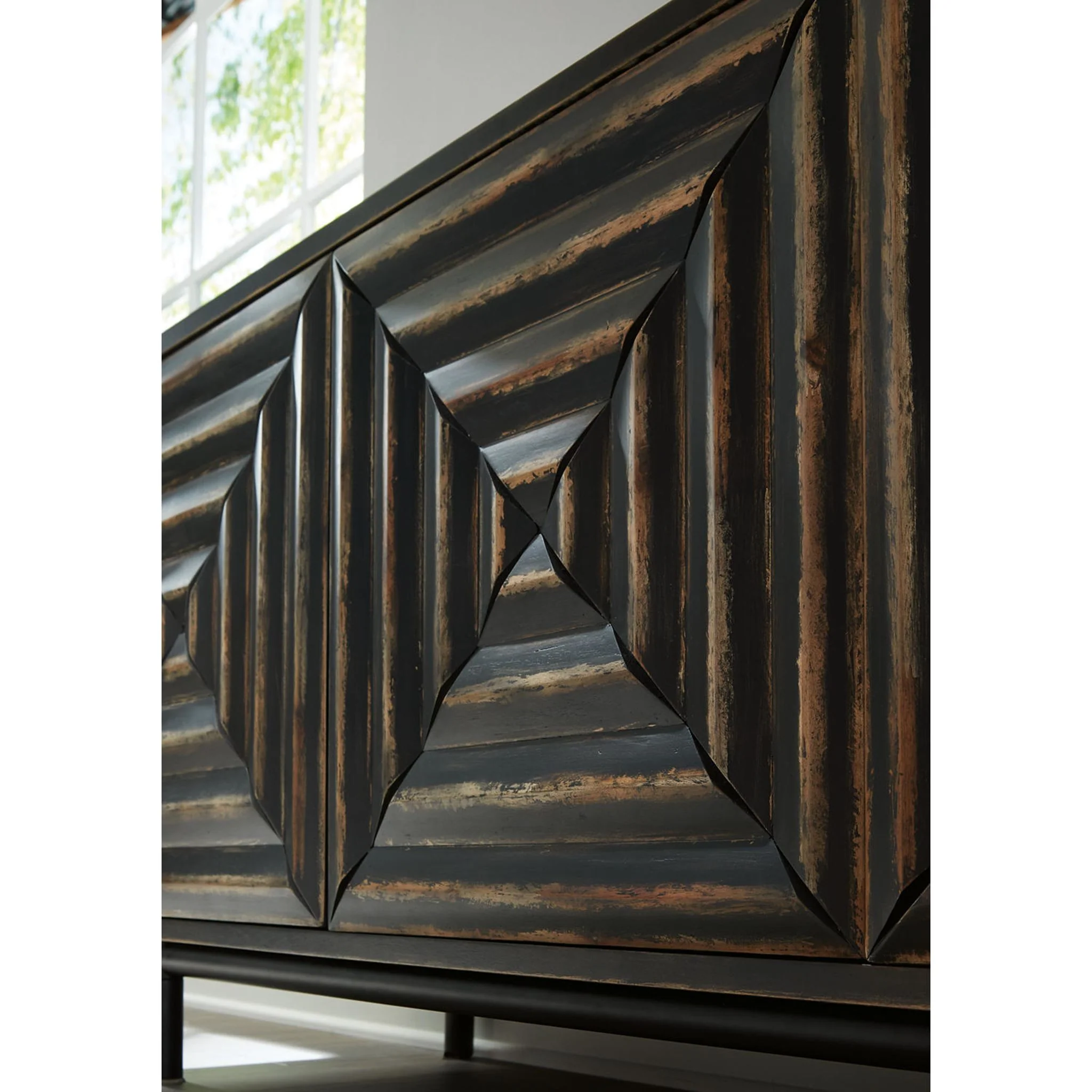 Fair Ridge Accent Cabinet - Distressed Black - Image 4