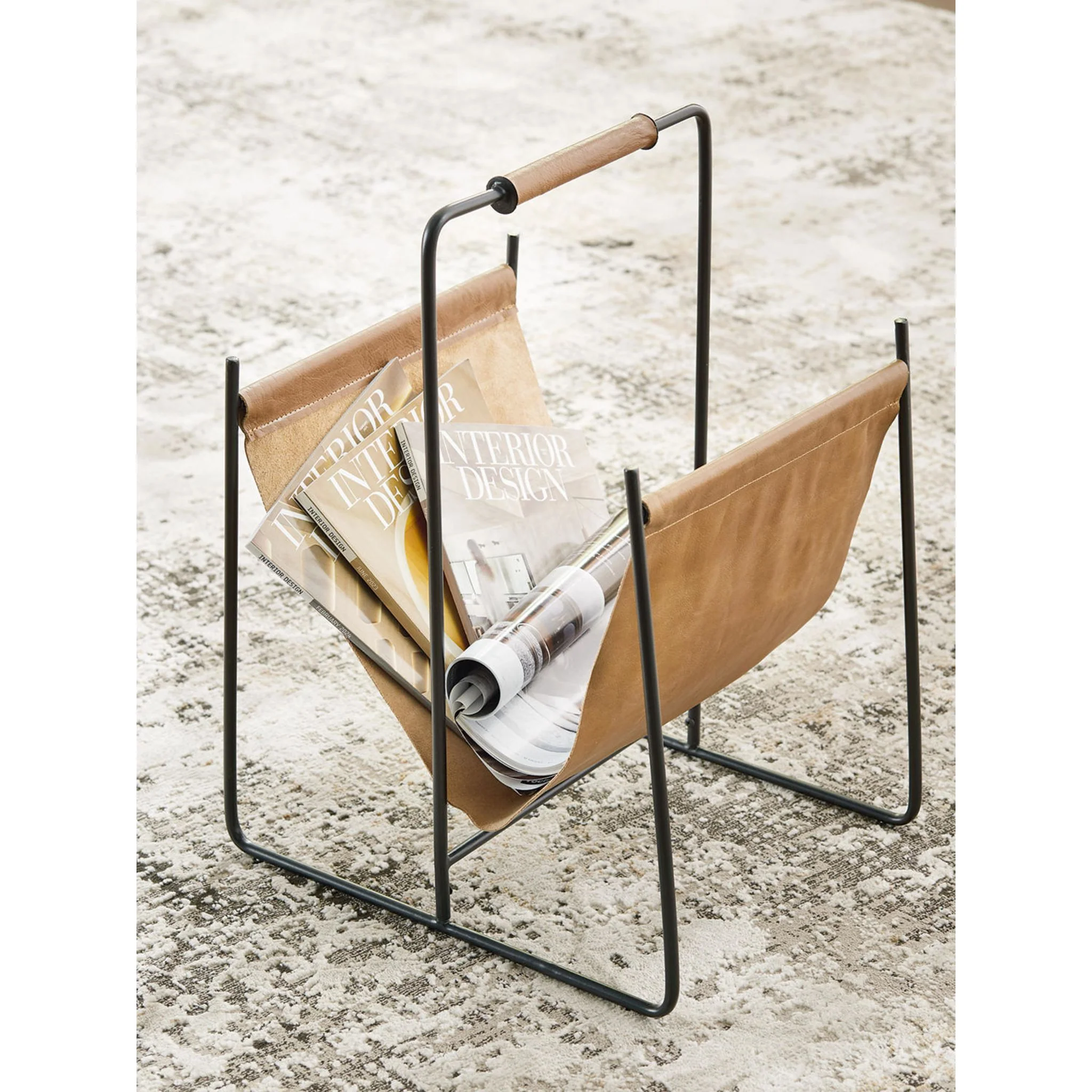 Faronworth Magazine Rack - Brown/Black - Image 2