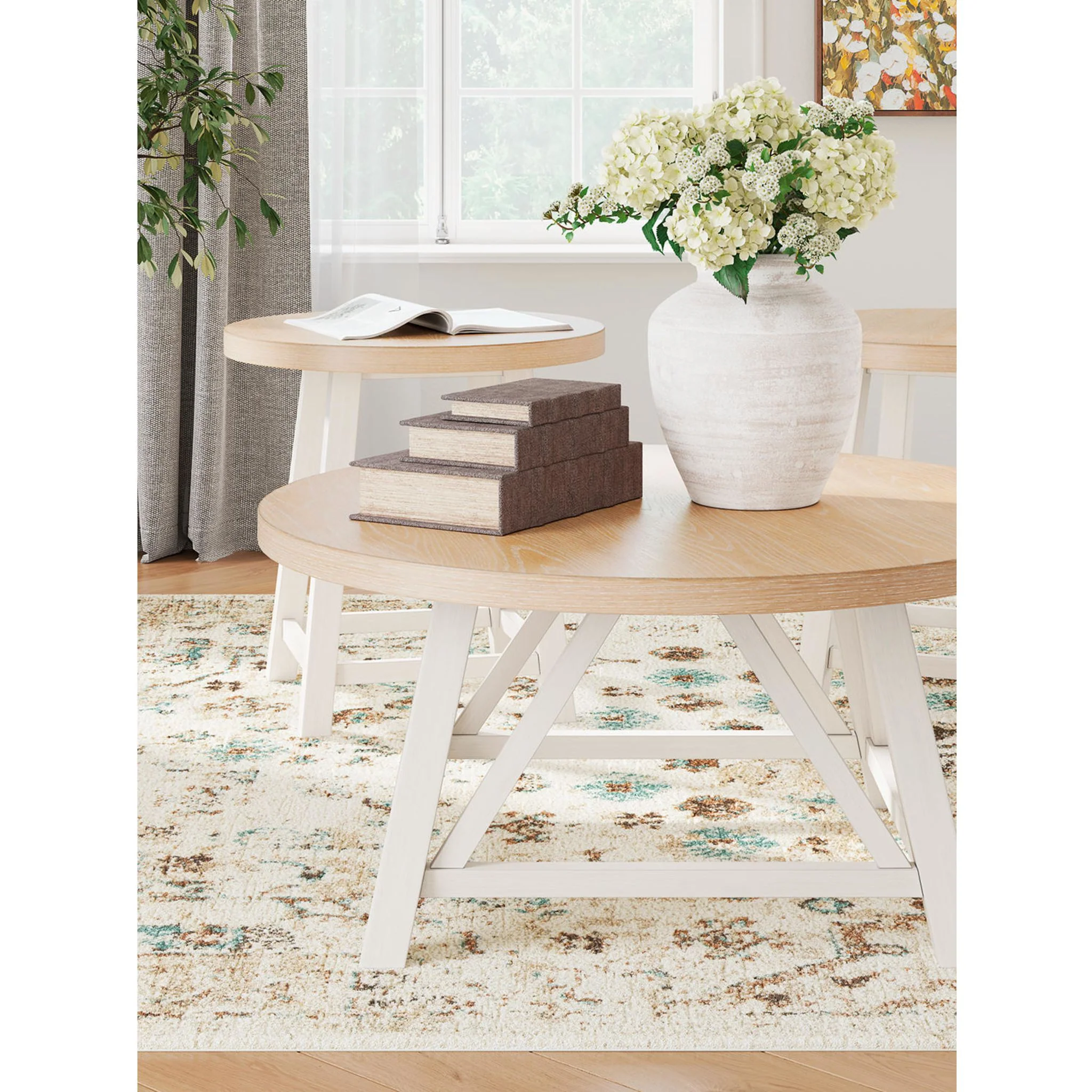 Fawndell 3 Pack Tables - Antique White/Brown - Image 21