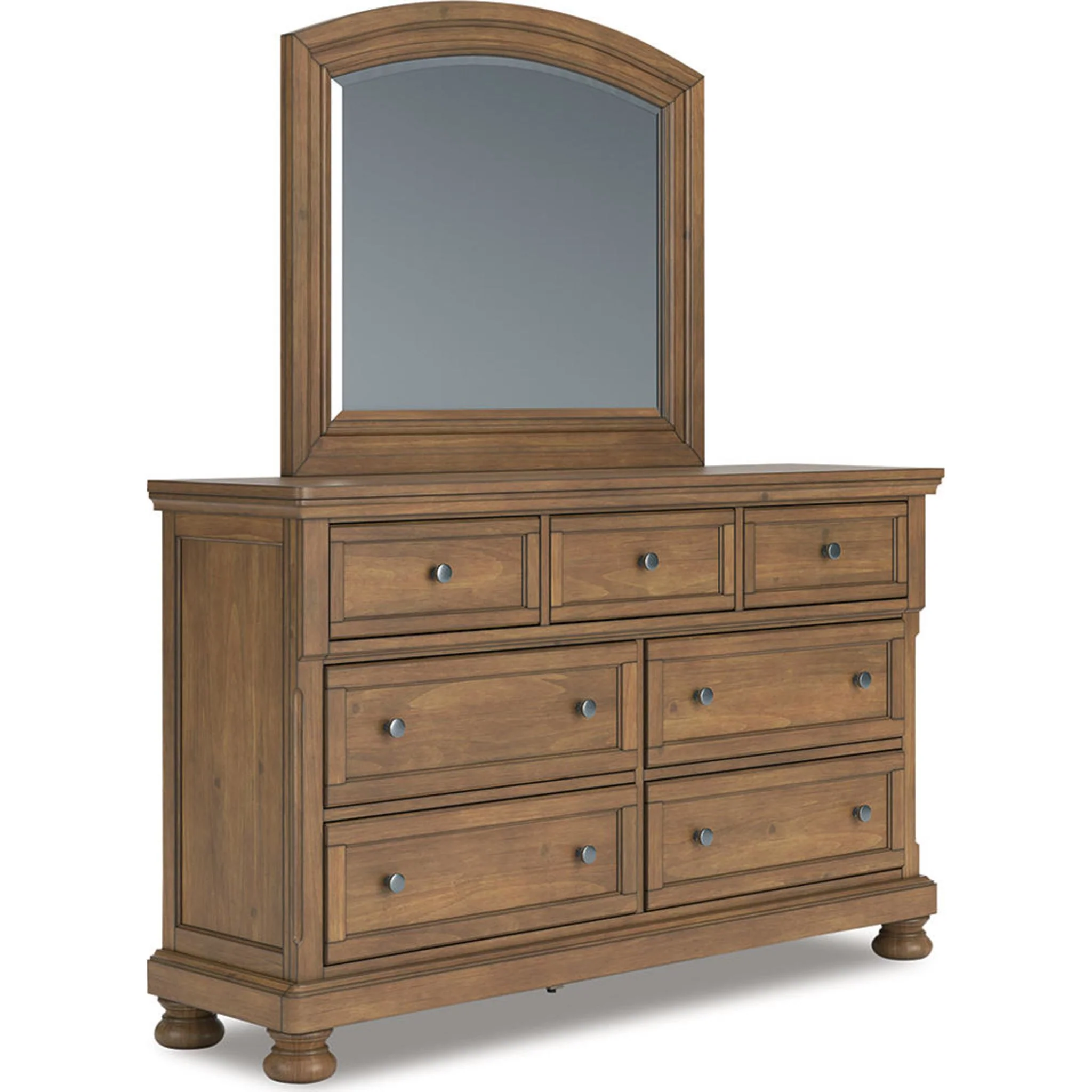 Feddinger 6 Piece King Panel Bedroom - Medium Brown - Image 4