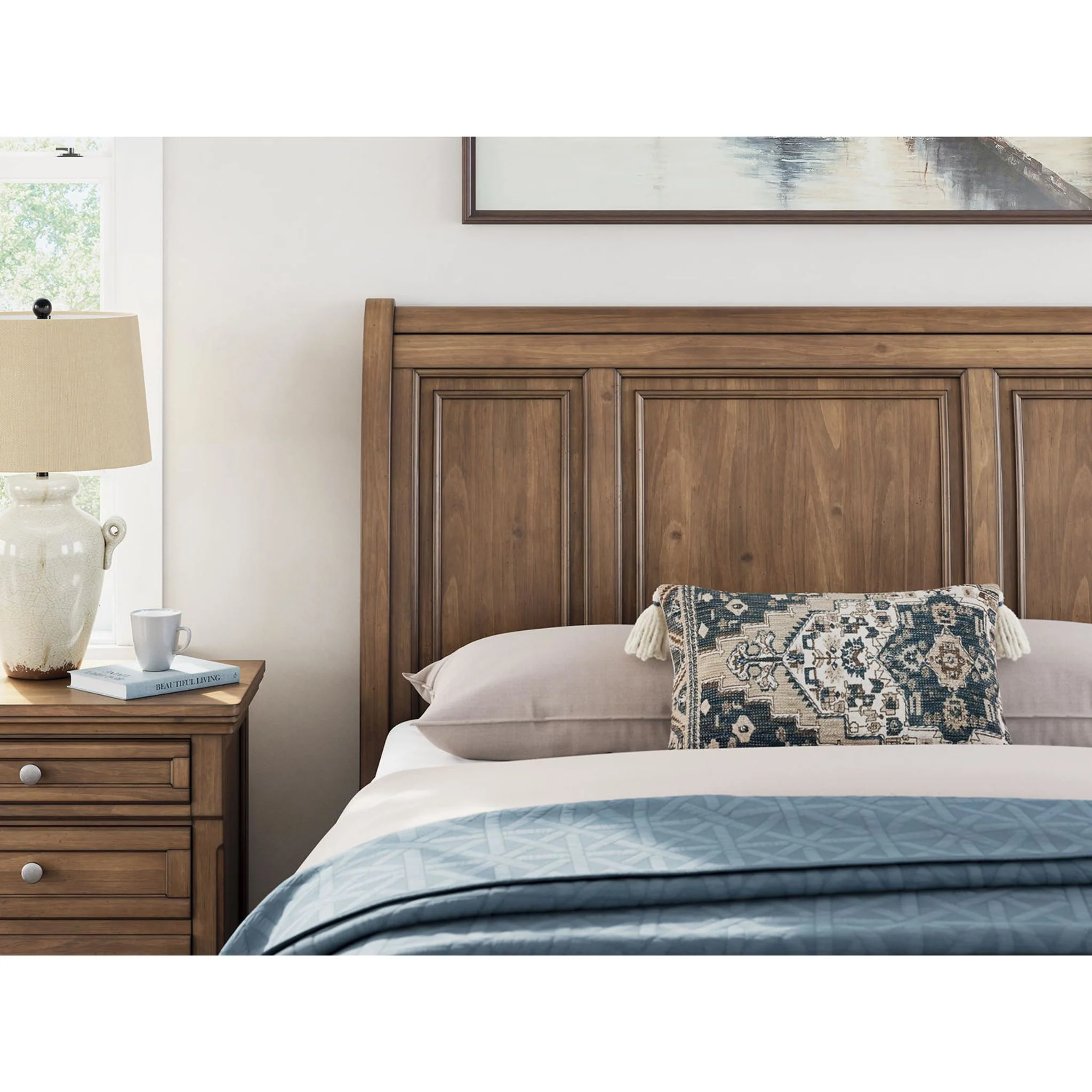 Feddinger 6 Piece Sleigh Storage Bedroom - Medium Brown - Image 16