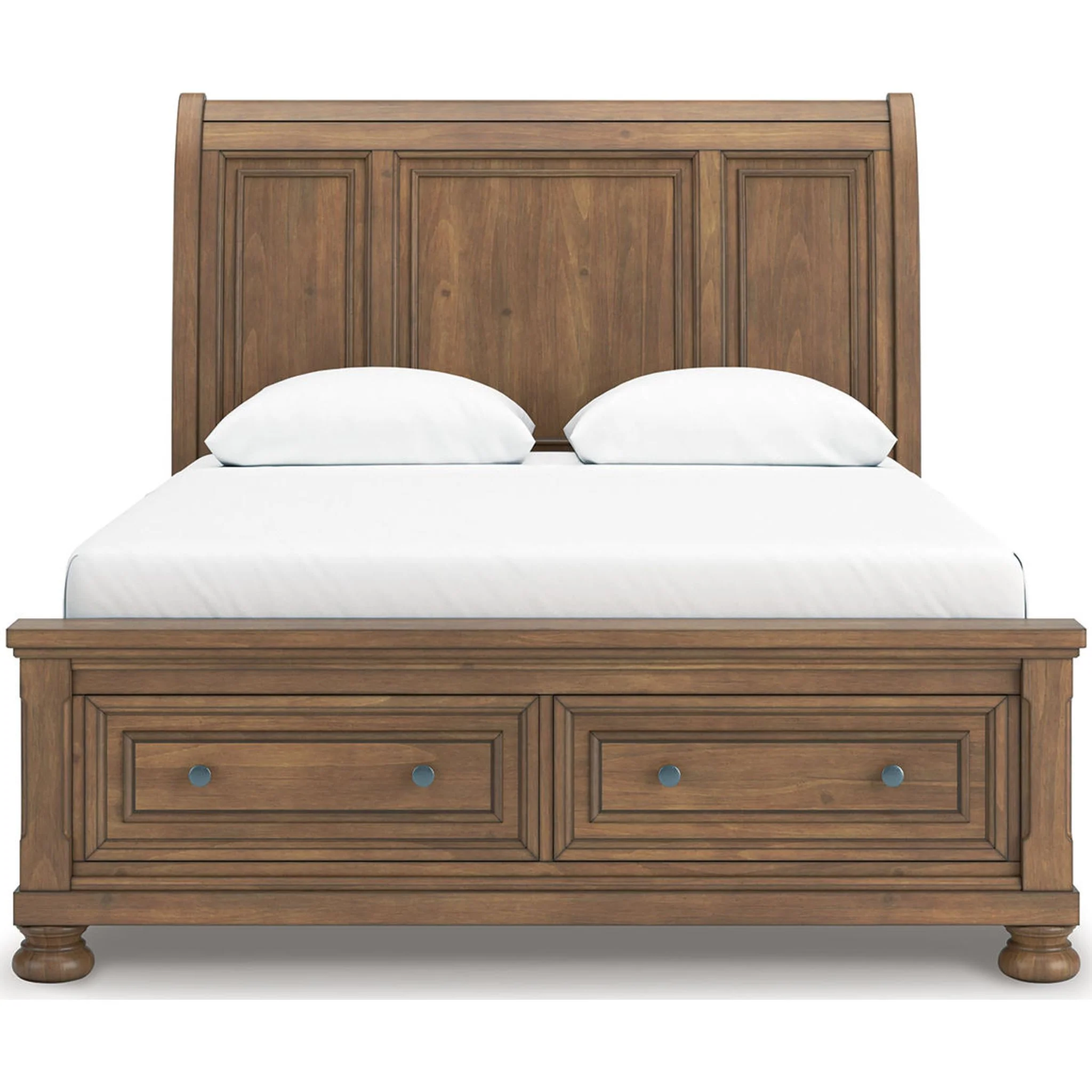 Feddinger 6 Piece Sleigh Storage Bedroom - Medium Brown - Image 17