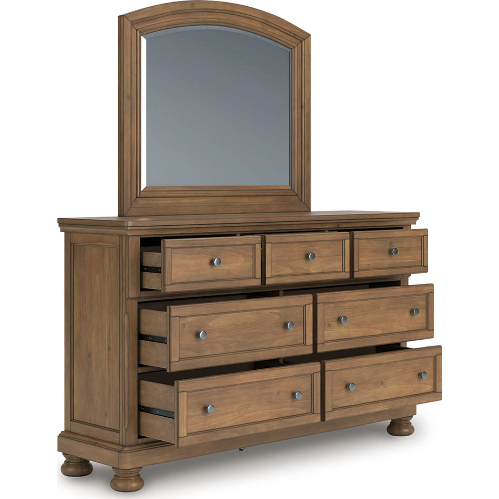Feddinger 6 Piece Sleigh Storage Bedroom - Medium Brown - Image 3