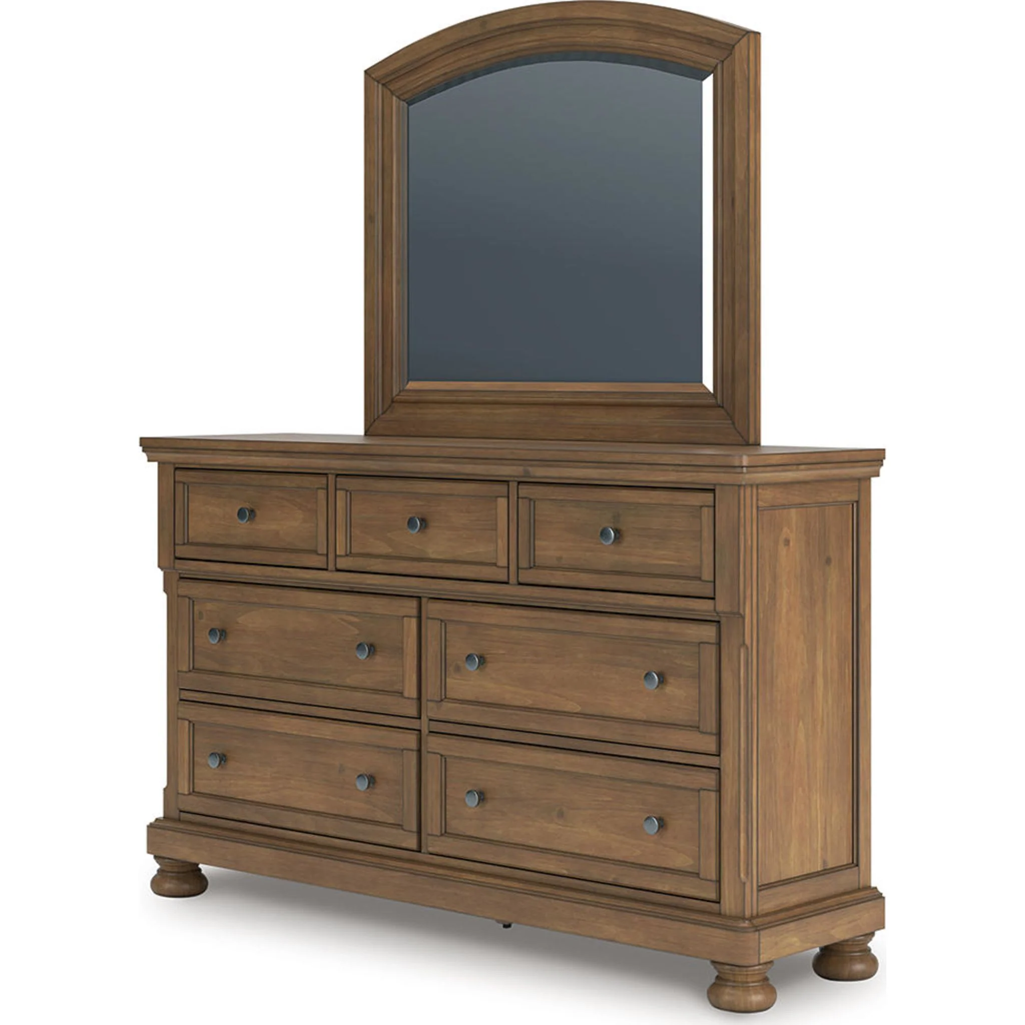Feddinger 6 Piece Sleigh Storage Bedroom - Medium Brown - Image 32