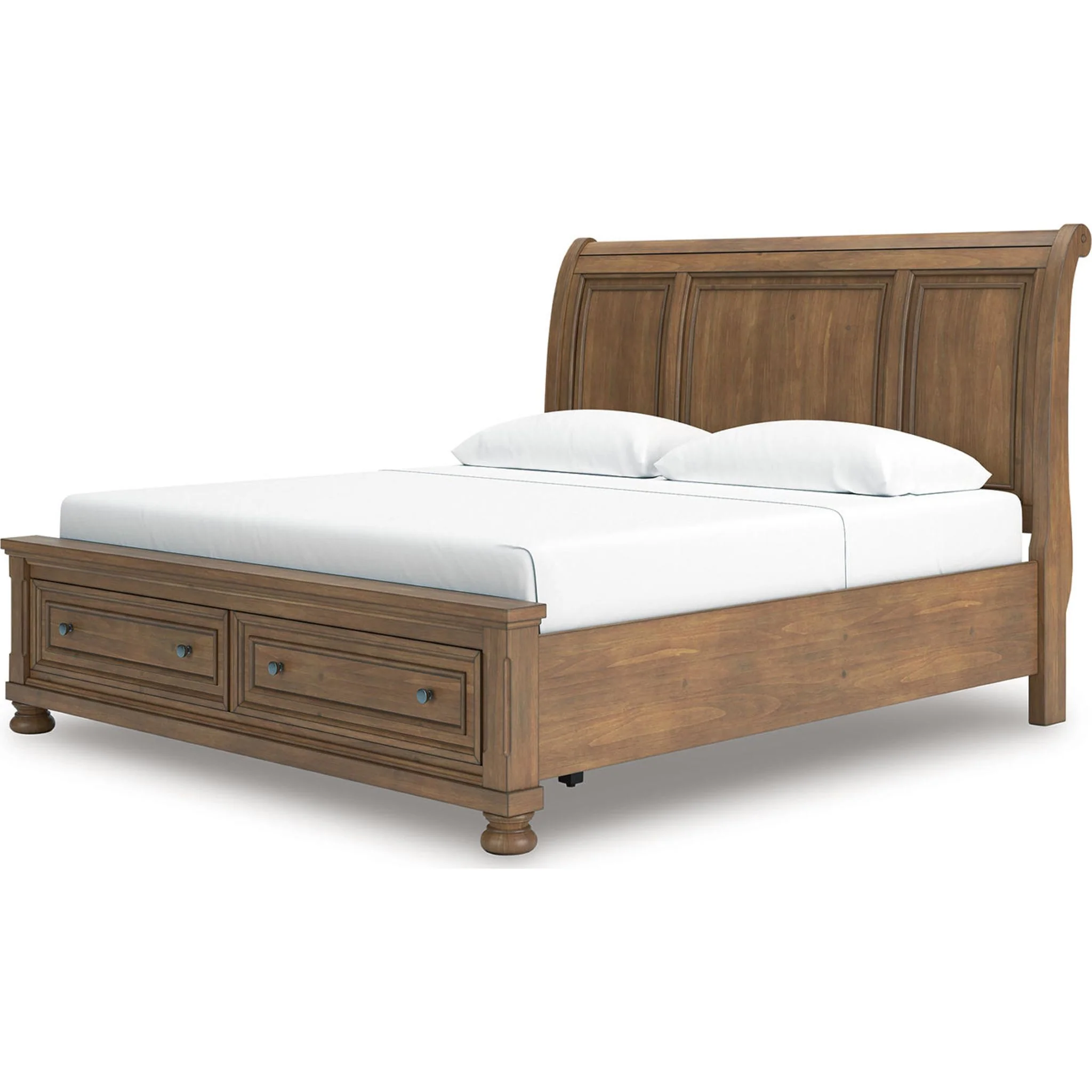 Feddinger 6 Piece Sleigh Storage Bedroom - Medium Brown - Image 41
