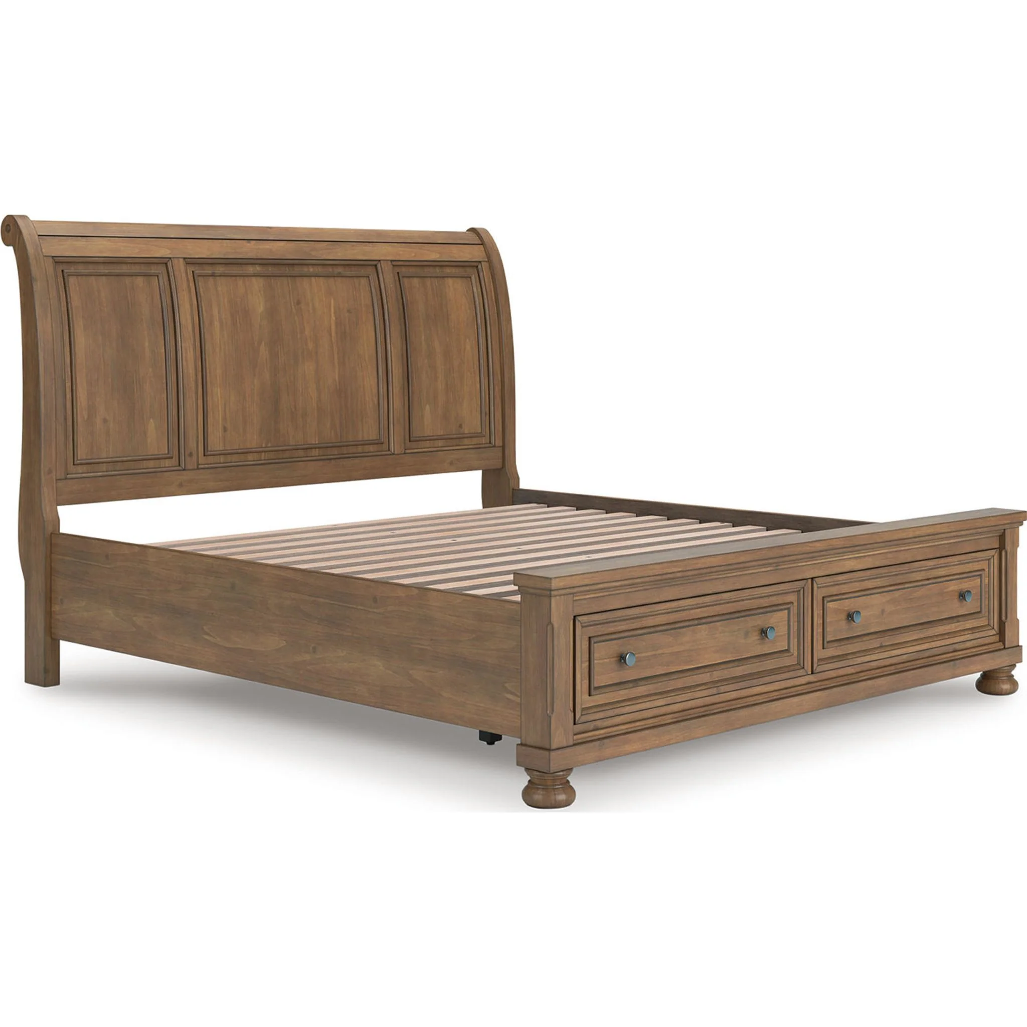 Feddinger 6 Piece Sleigh Storage Bedroom - Medium Brown - Image 42