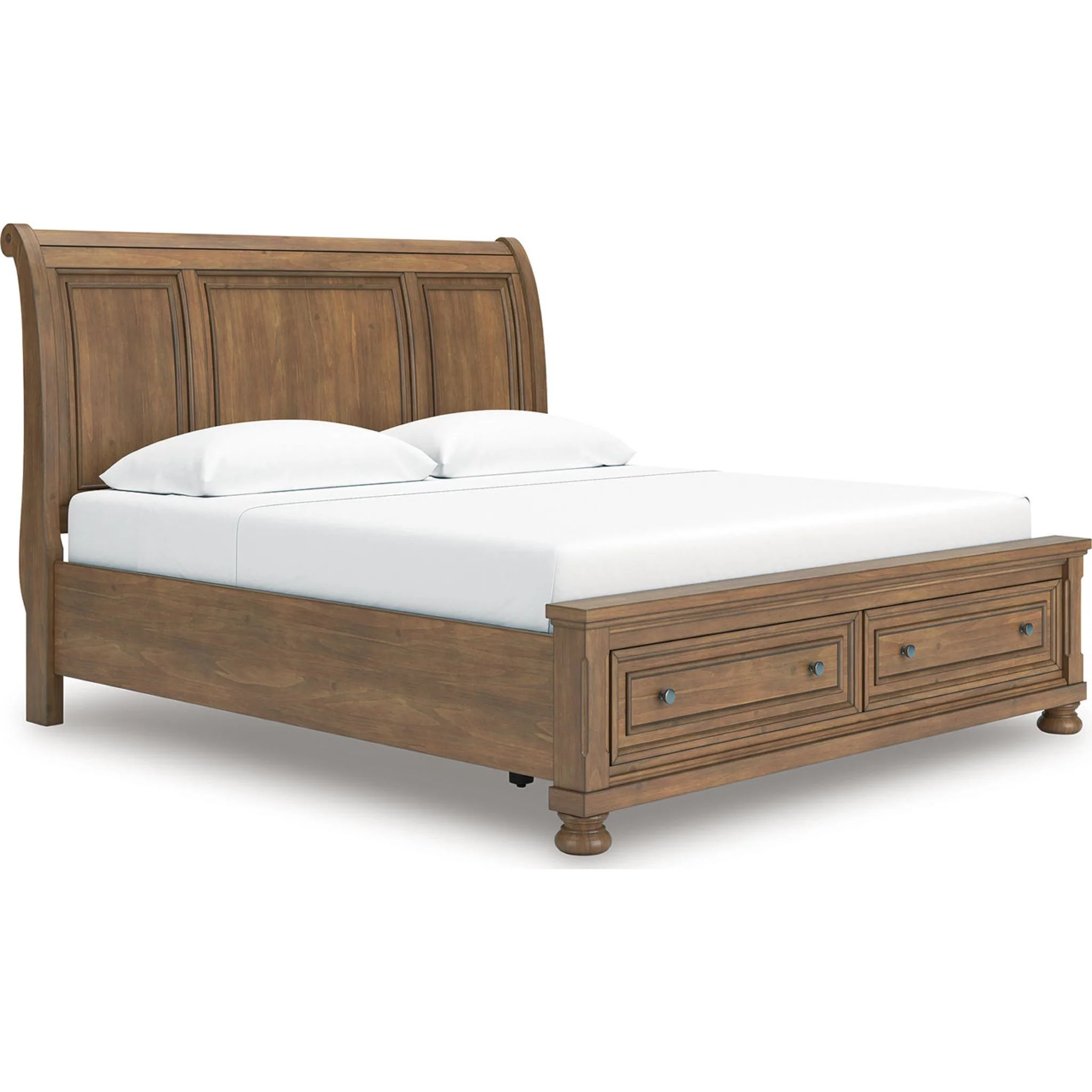 Feddinger 6 Piece Sleigh Storage Bedroom - Medium Brown - Image 44