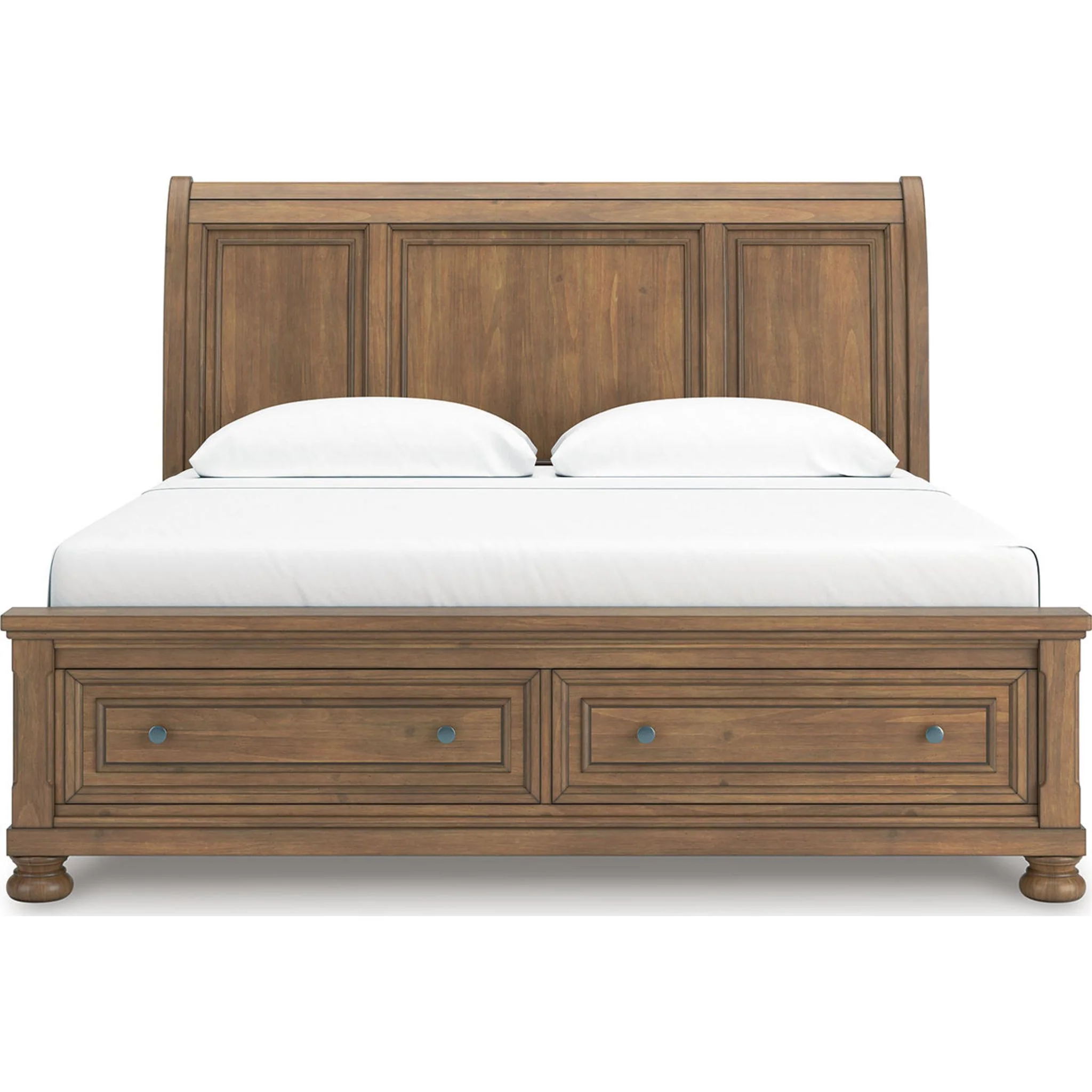 Feddinger 6 Piece Sleigh Storage Bedroom - Medium Brown - Image 46