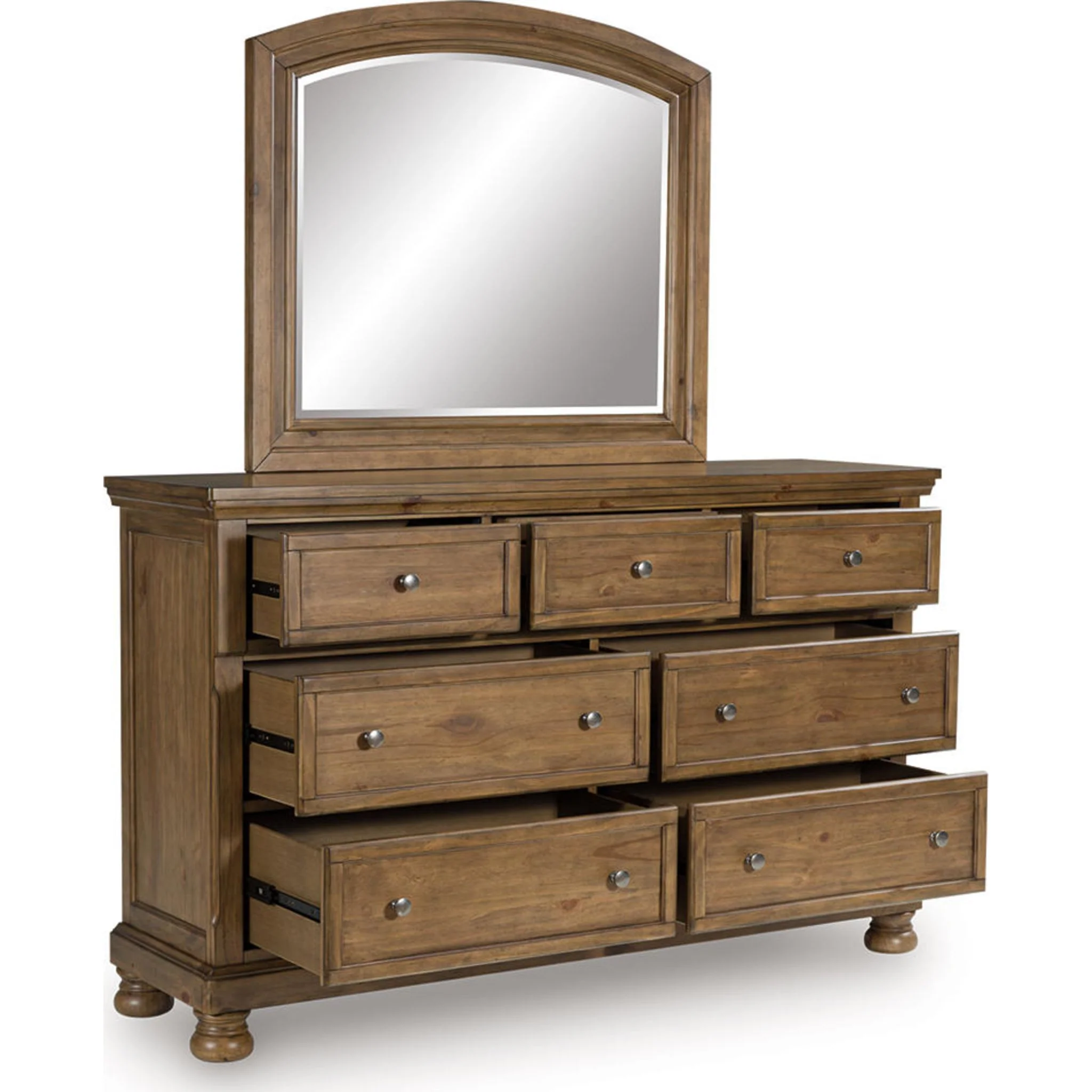 Feddinger Dresser and Mirror - Medium Brown - Image 2