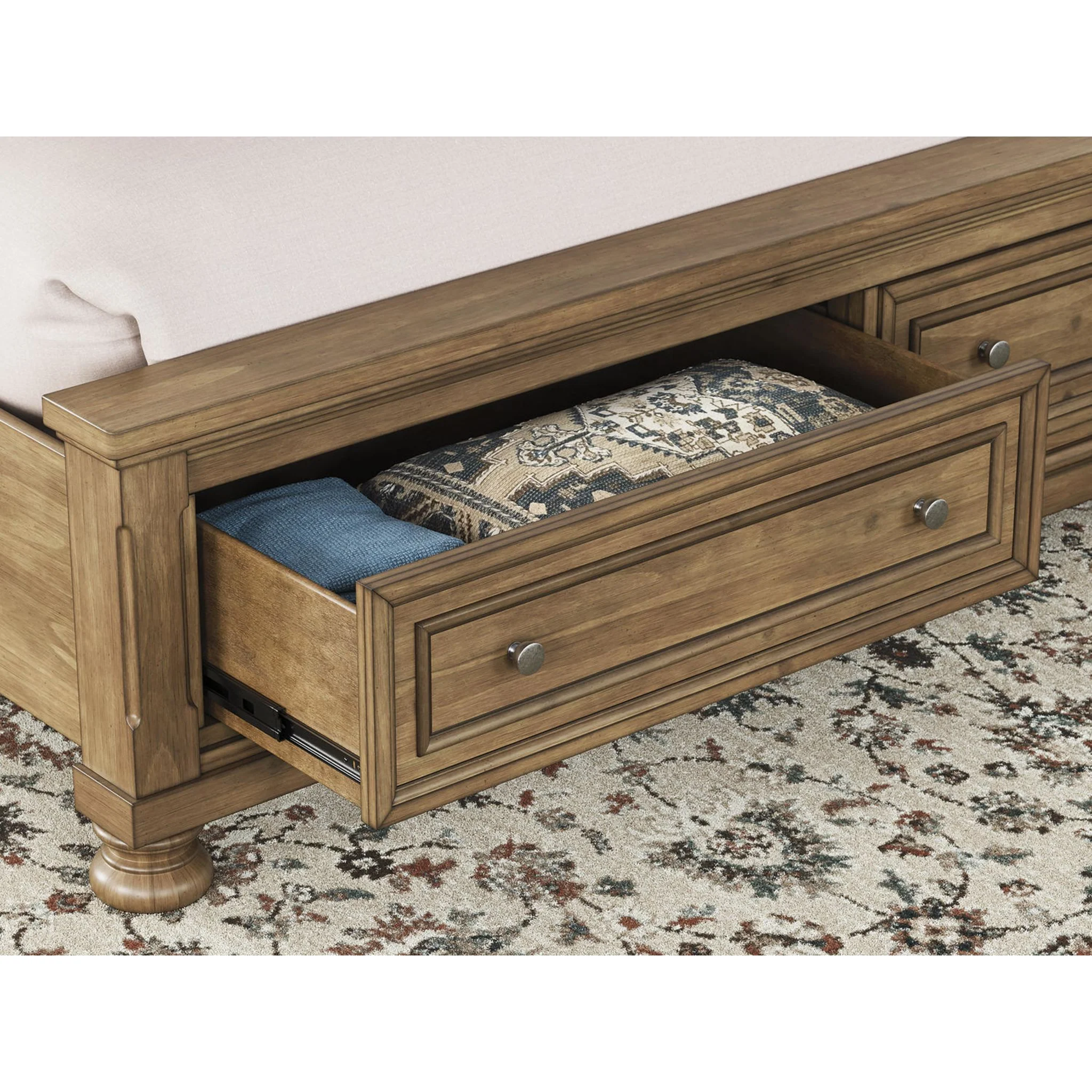 Feddinger Sleigh Storage Bed - Medium Brown - Image 15