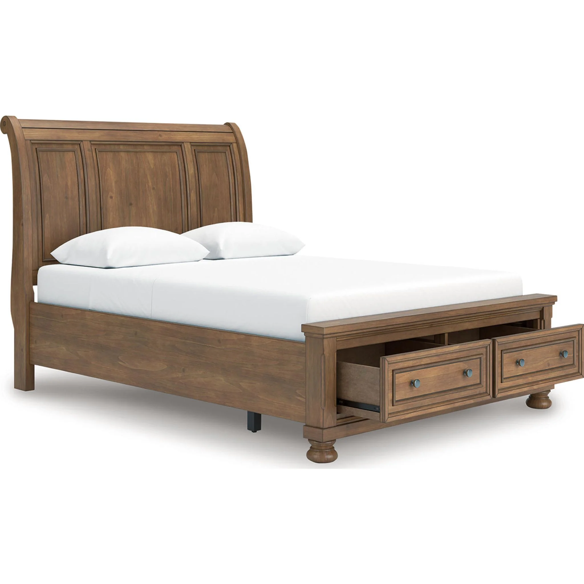 Feddinger Sleigh Storage Bed - Medium Brown - Image 4