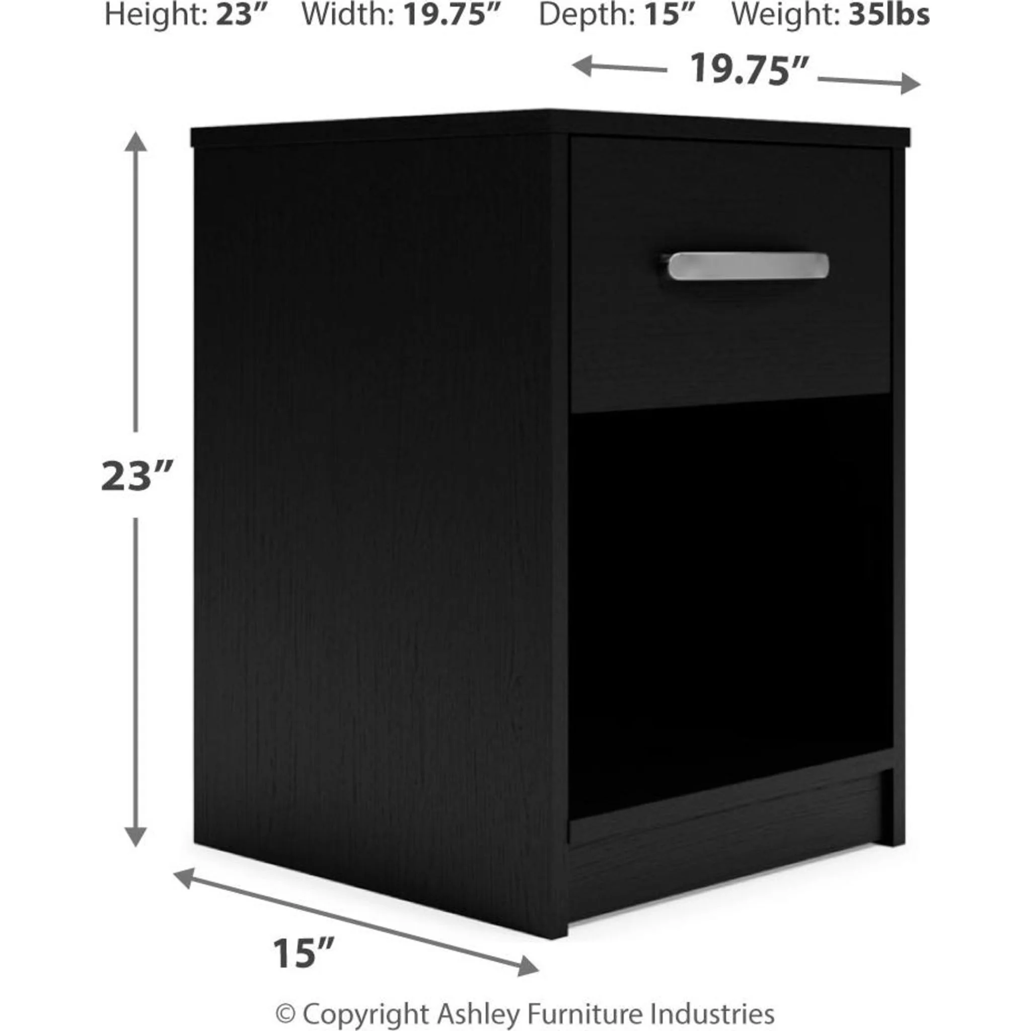 Finch Nightstand - Black - Image 7